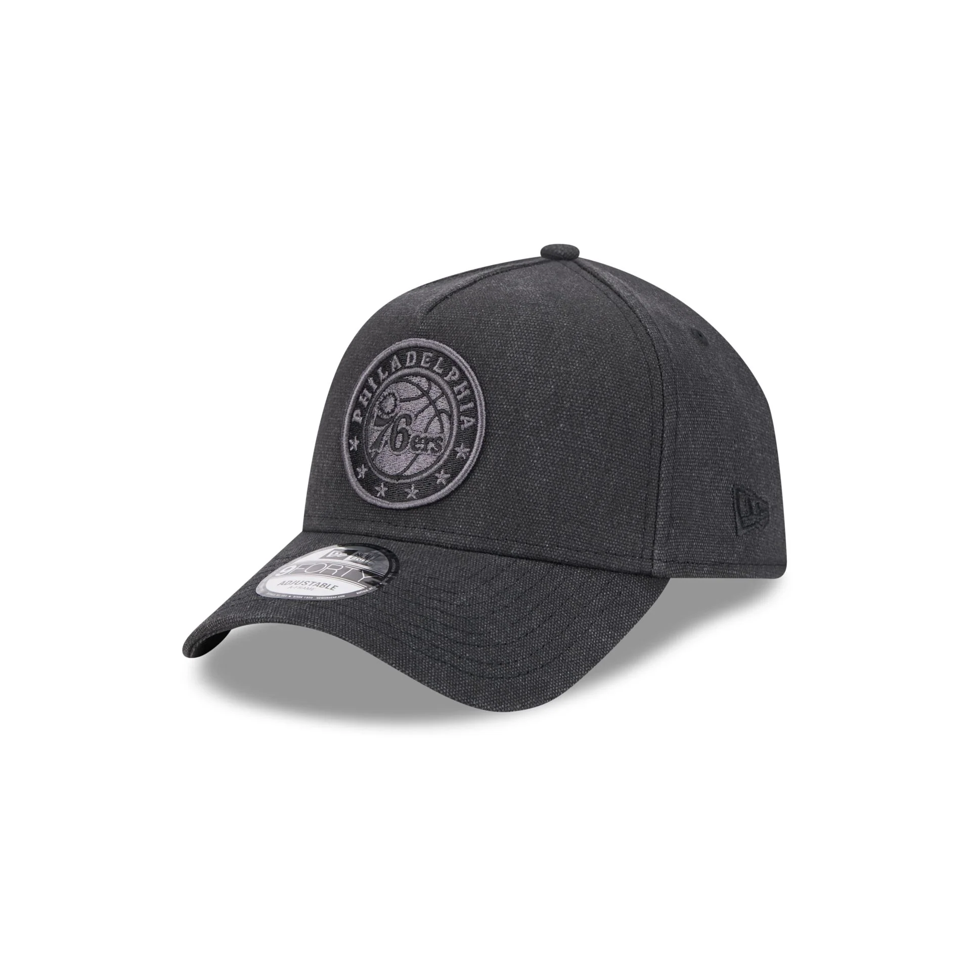 Philadelphia 76ers Logo Essentials Black 9FORTY A-Frame Snapback Hat