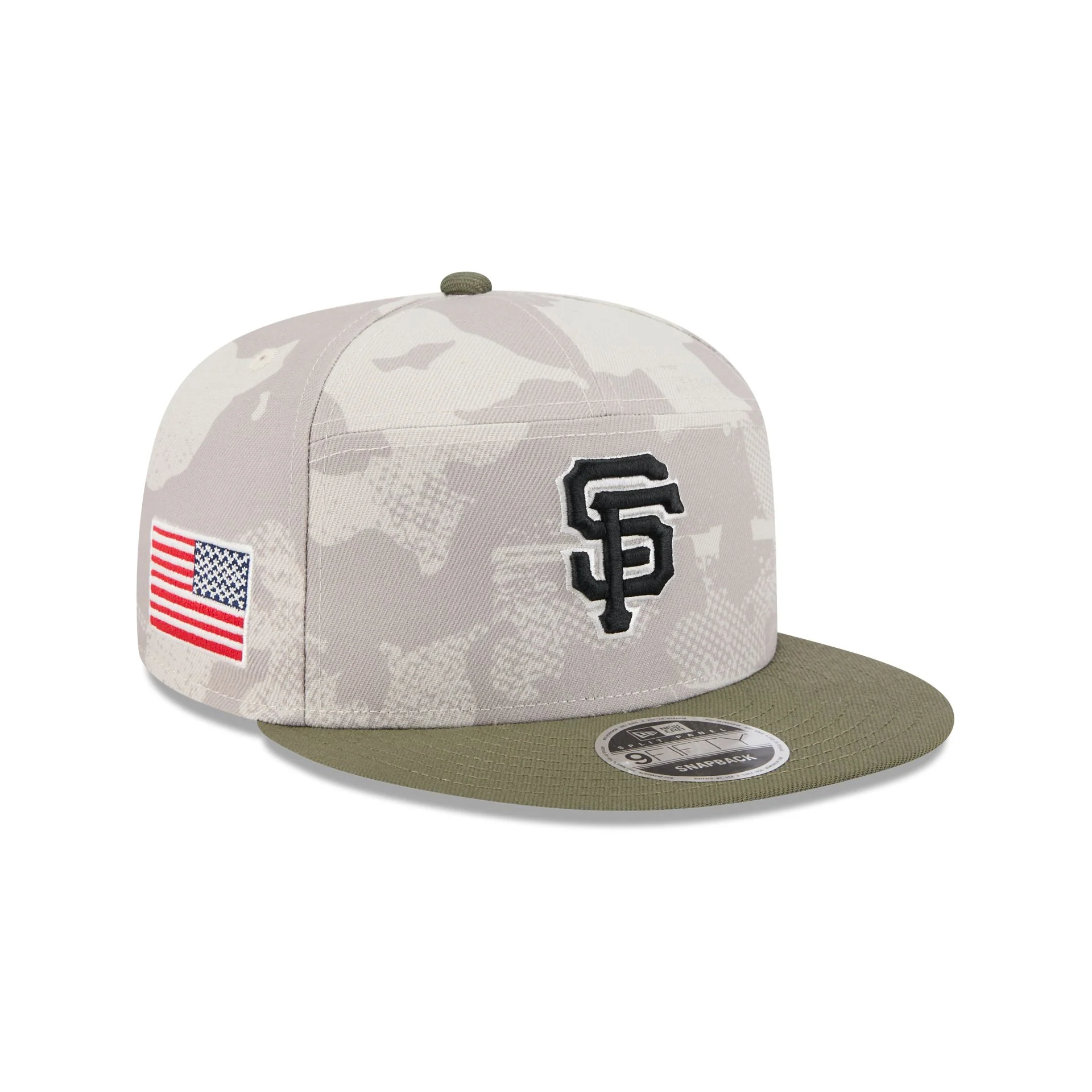 San Francisco Giants Armed Forces Day 2025 Split Panel 9FIFTY Snapback Hat