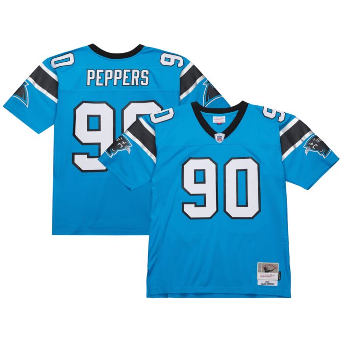 Men’s Carolina Panthers Julius Peppers Mitchell & Ness Blue Legacy Replica Jersey