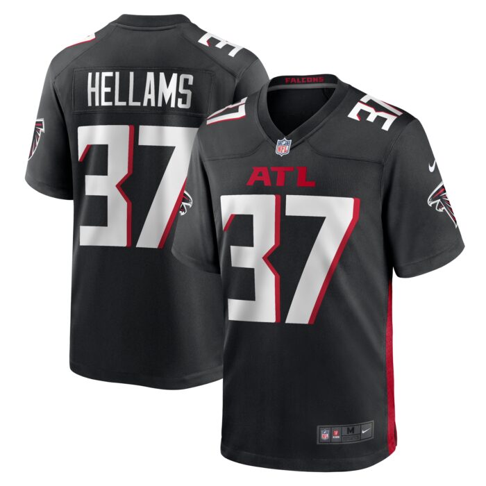 Men’s Atlanta Falcons DeMarcco Hellams Nike Black Team Game Jersey