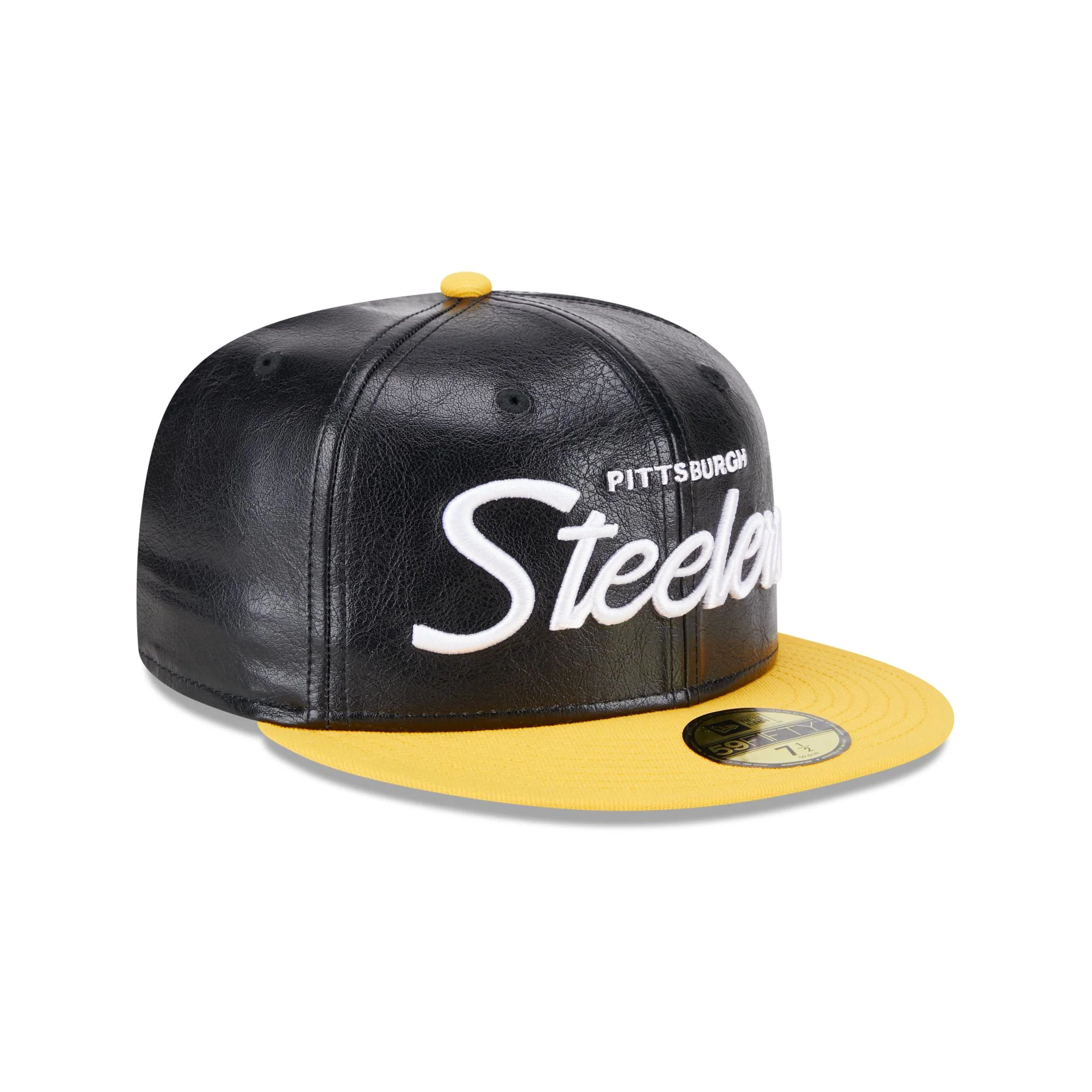 Pittsburgh Steelers Faux Leather Crown 59FIFTY Fitted Hat