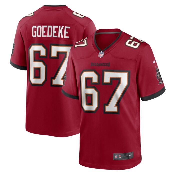 Men’s Tampa Bay Buccaneers Luke Goedeke Nike Red Game Player Jersey