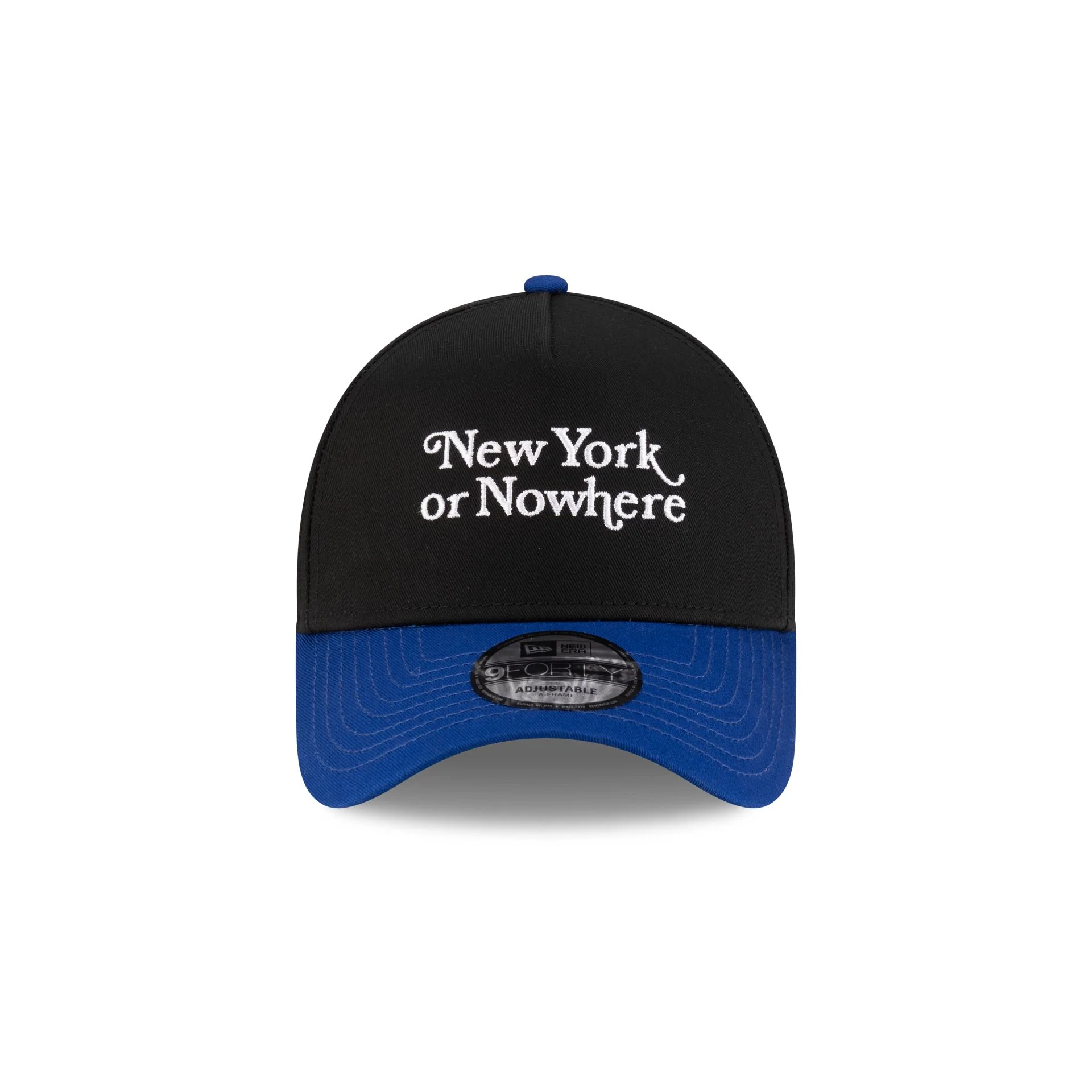 New York or Nowhere x New York Mets Black Wordmark 9FORTY A-Frame Snapback Hat