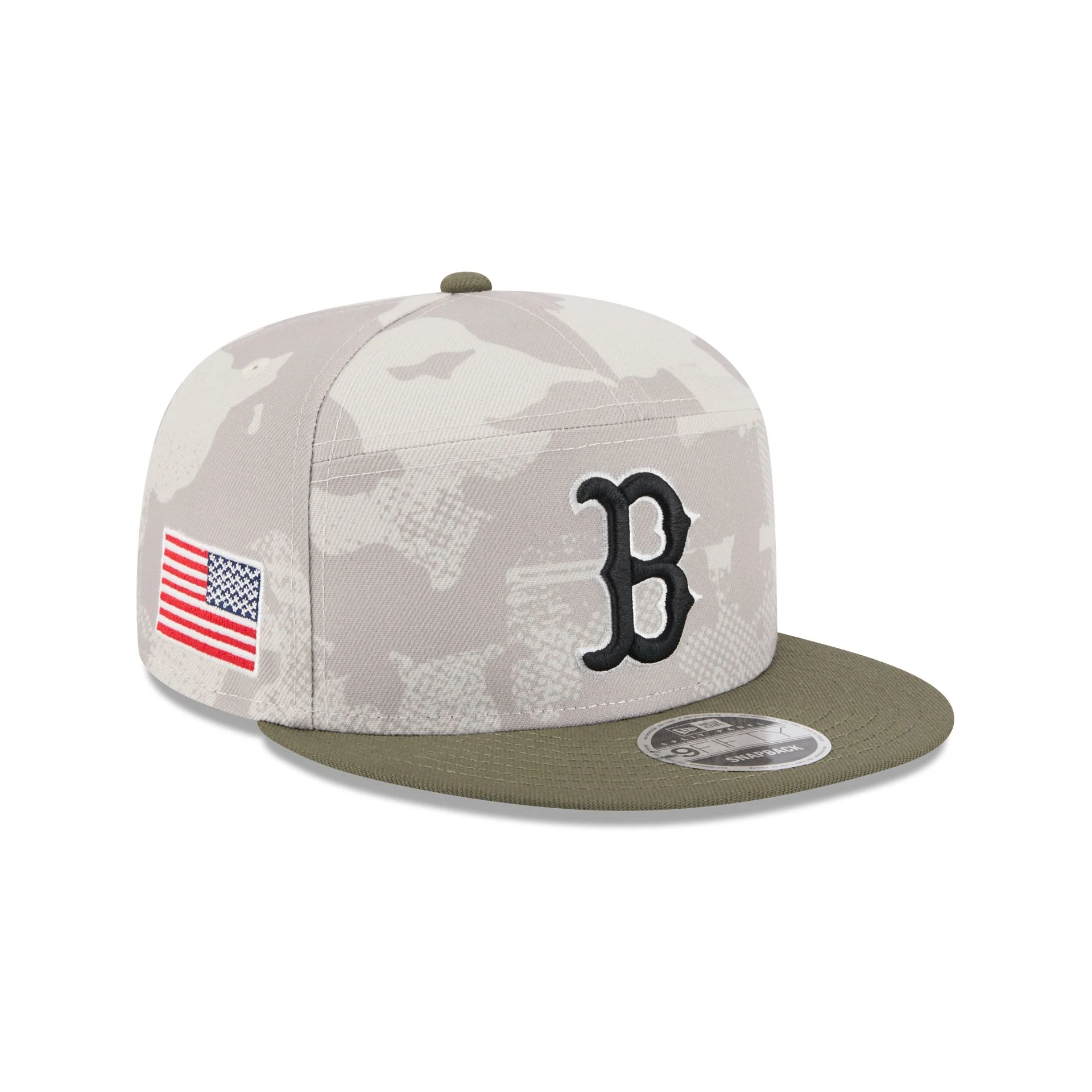Boston Red Sox Armed Forces Day 2025 Split Panel 9FIFTY Snapback Hat