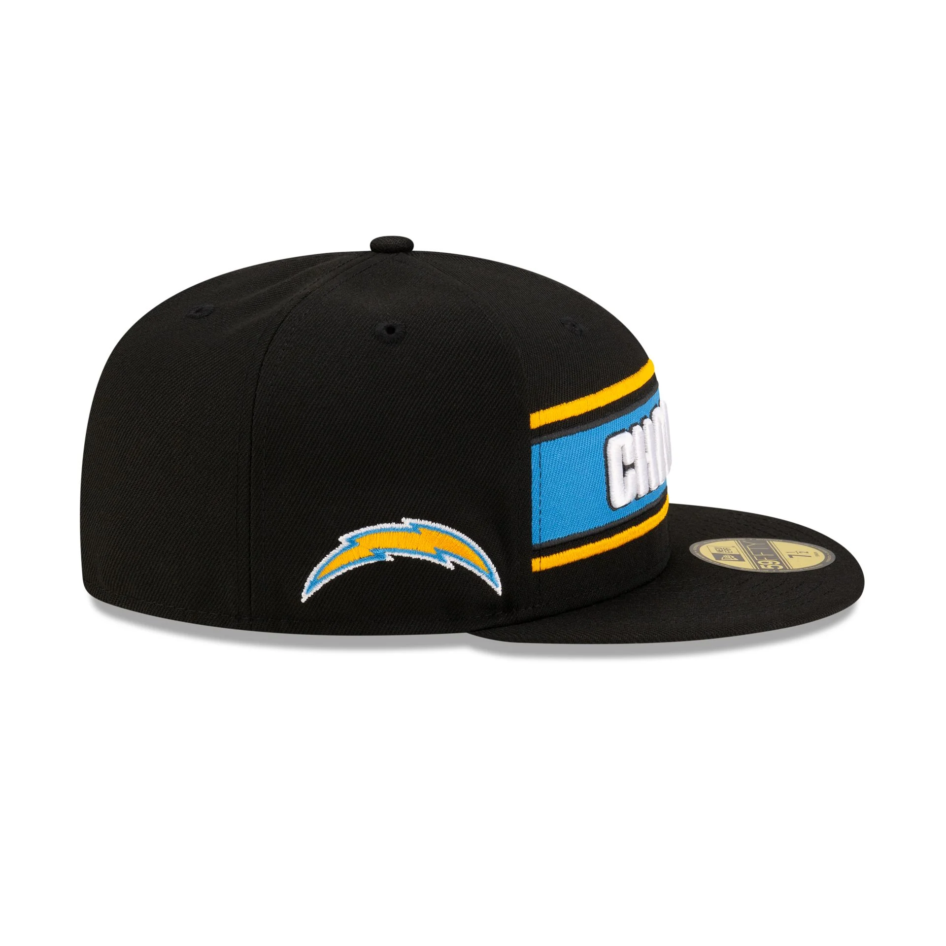 Los Angeles Chargers 2024 Sideline Black 59FIFTY Fitted Hat
