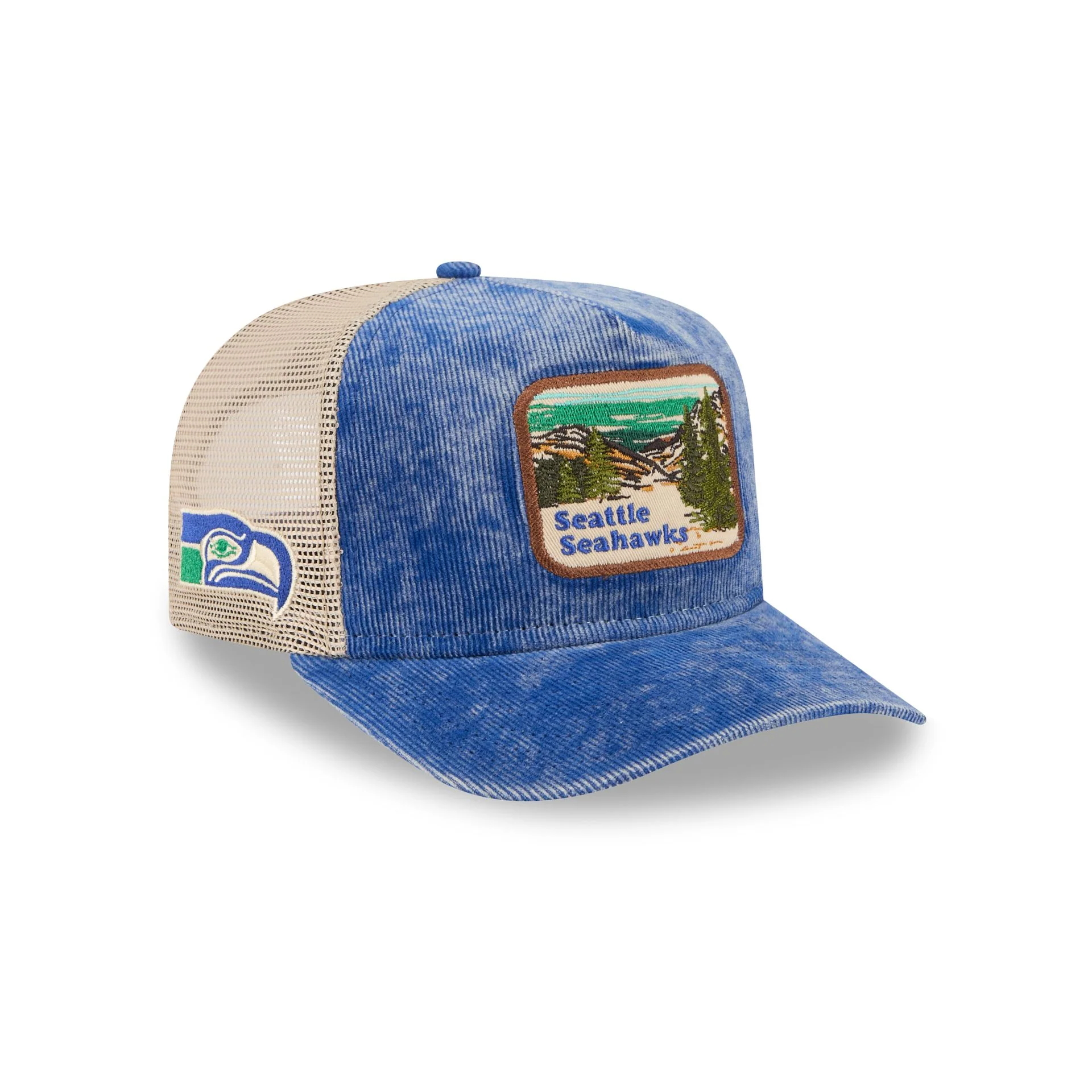 Seattle Seahawks Vintage Landscape 9FIFTY A-Frame Trucker Hat
