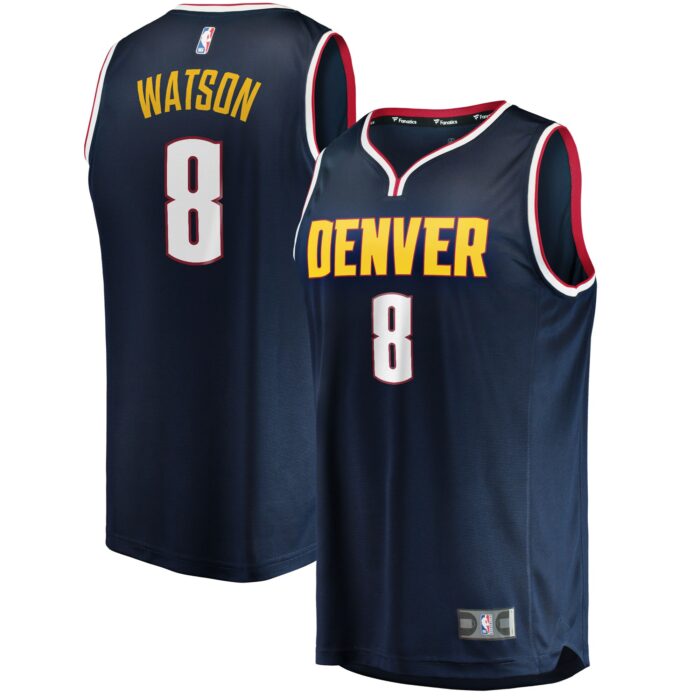 Men’s Denver Nuggets Peyton Watson Fanatics Navy 2022 NBA Draft First Round Pick Fast Break Replica Player Jersey – Icon Edition