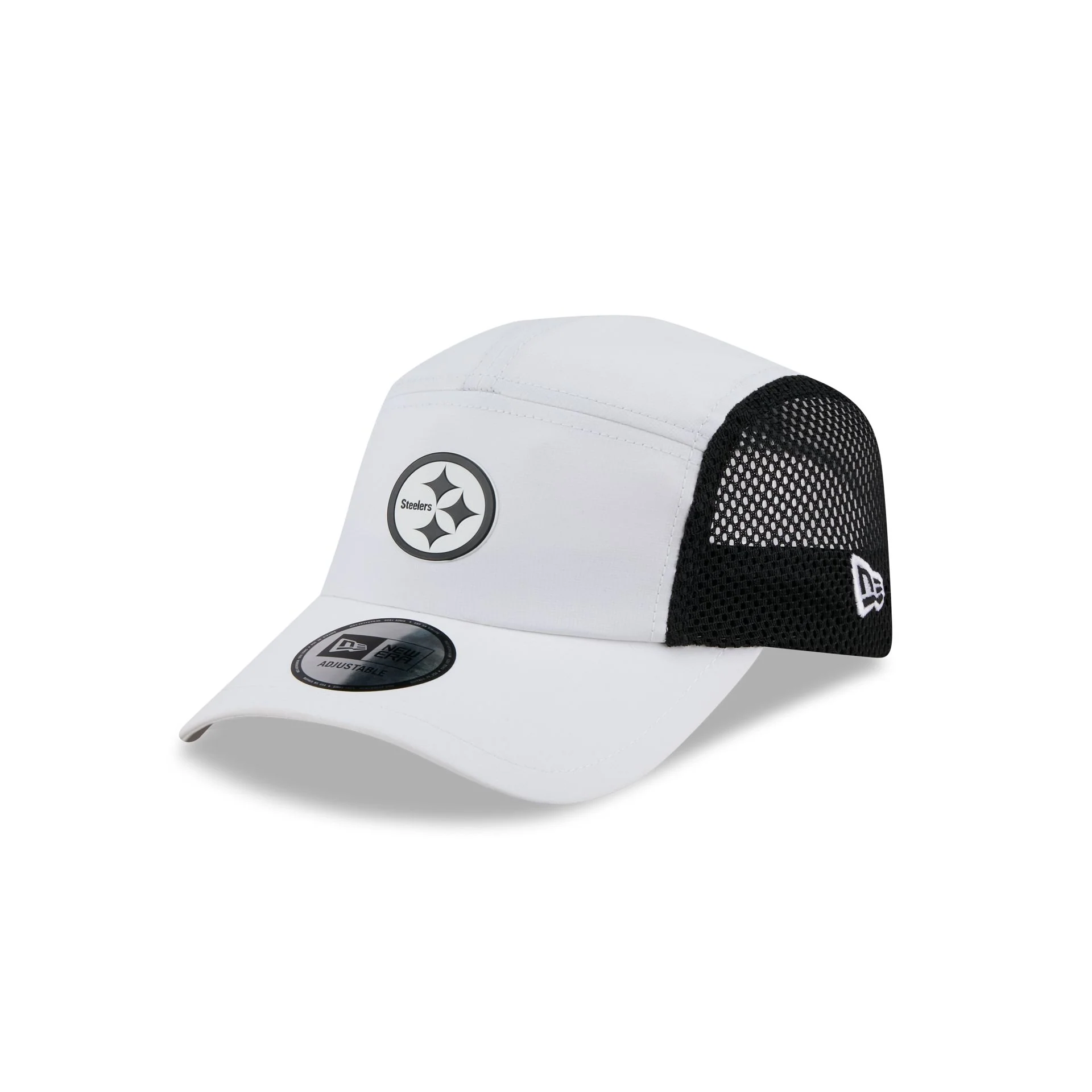 Pittsburgh Steelers White Poly Runner Adjustable Hat