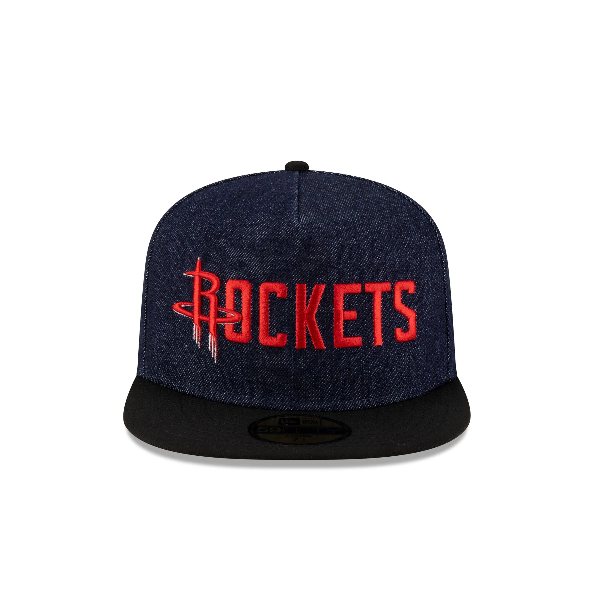 Houston Rockets Navy Denim 59FIFTY A-Frame Fitted Hat