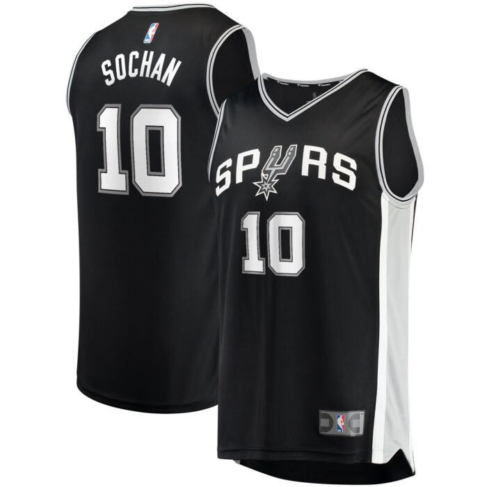 Youth San Antonio Spurs Jeremy Sochan Fanatics Black 2022 NBA Draft First Round Pick Fast Break Replica Jersey – Icon Edition