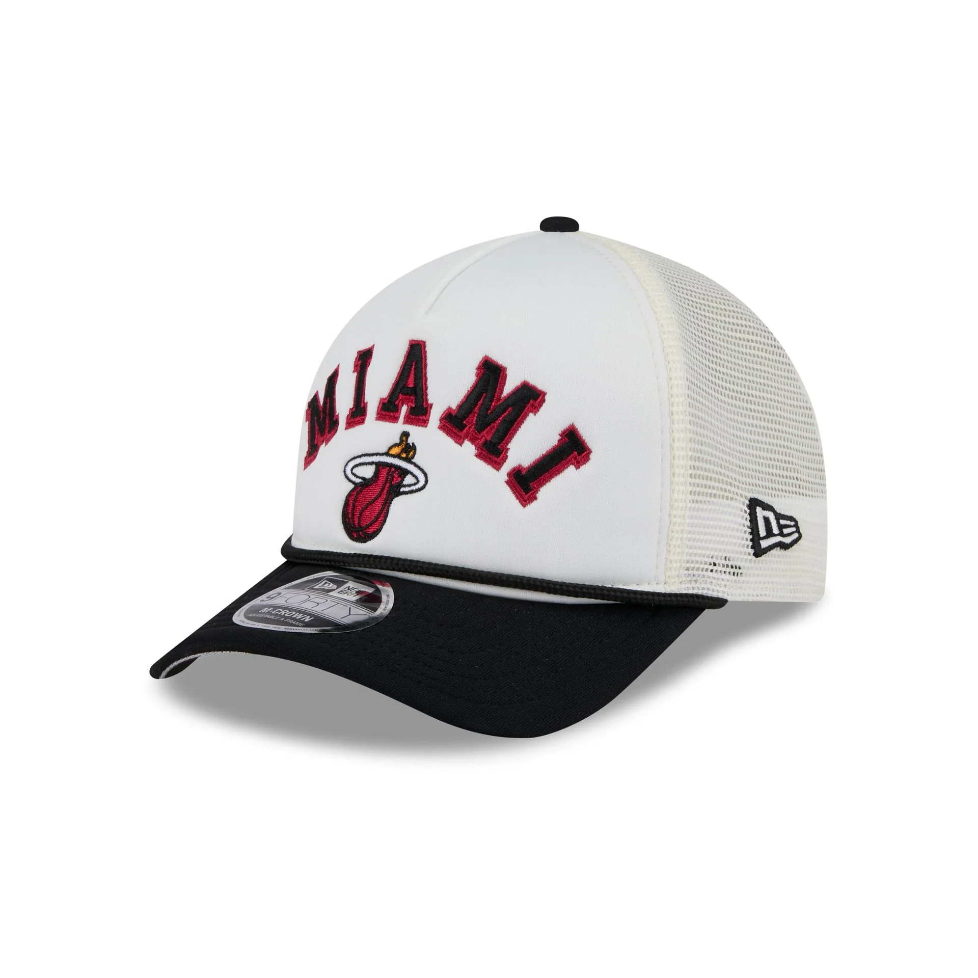 Miami Heat Chrome Arch 9FORTY M-Crown A-Frame Trucker Hat