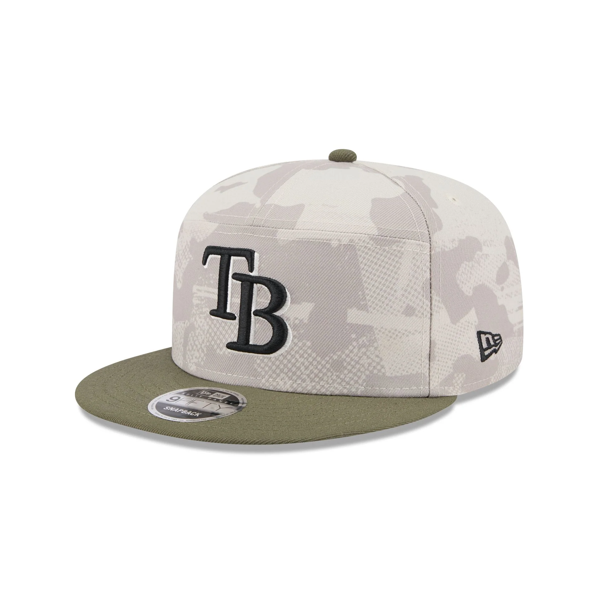 Tampa Bay Rays Armed Forces Day 2025 Split Panel 9FIFTY Snapback Hat