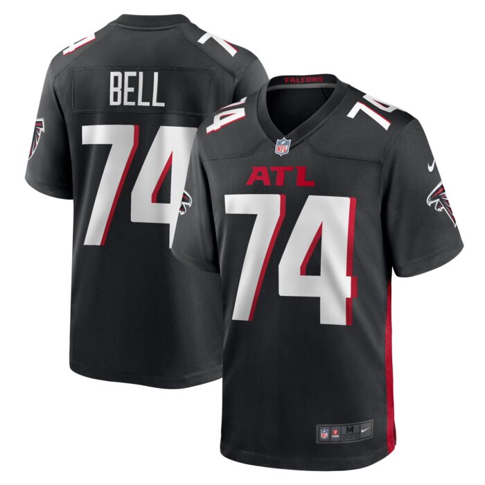 Men’s Atlanta Falcons Travis Bell Nike Black Team Game Jersey