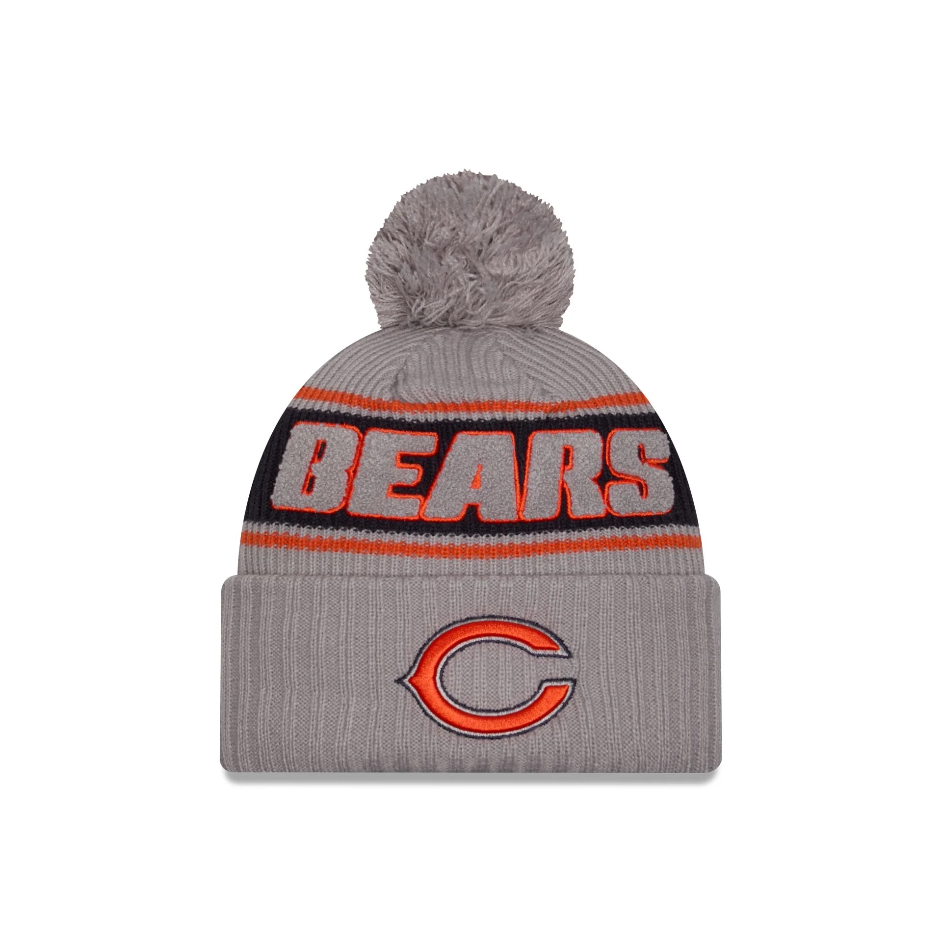 Chicago Bears 2024 Cold Weather Gray Pom Knit Hat