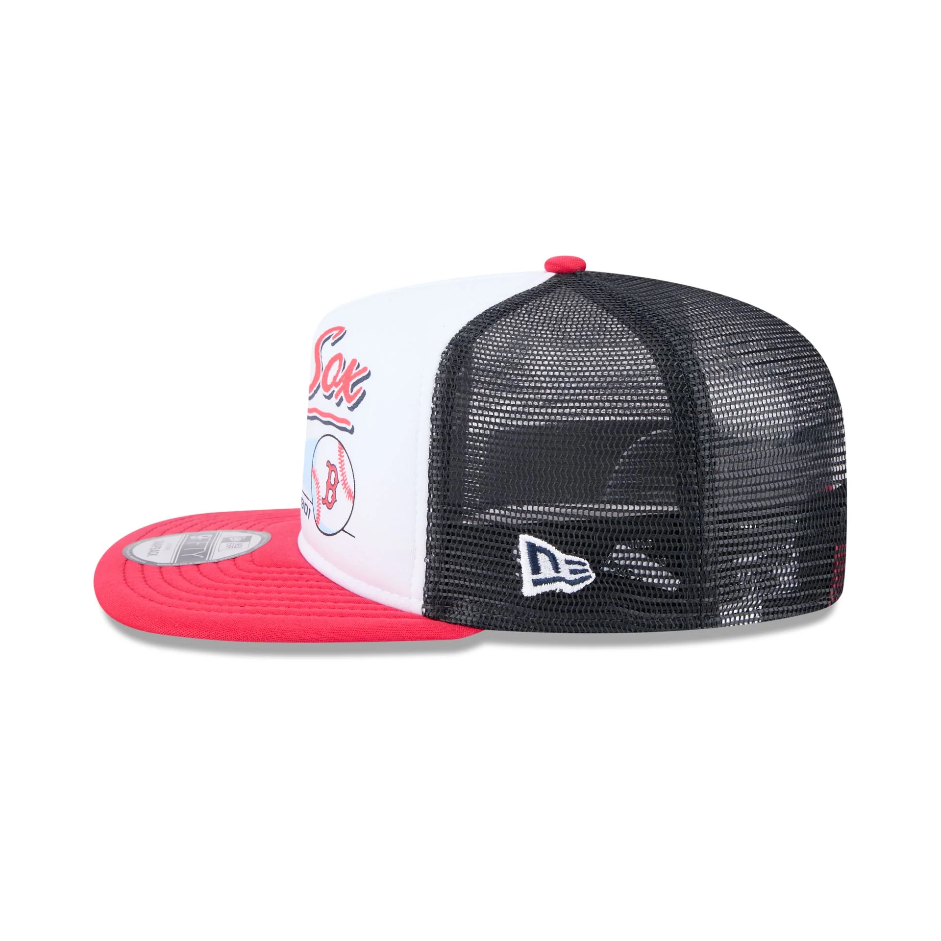 Boston Red Sox Retro Script 9FIFTY A-Frame Trucker Hat