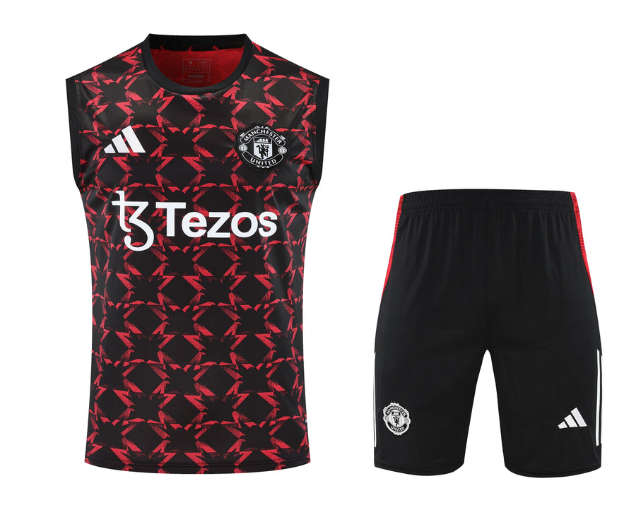 Kit Tank Top + Shorts Manchester United Black/Red Training 25/26