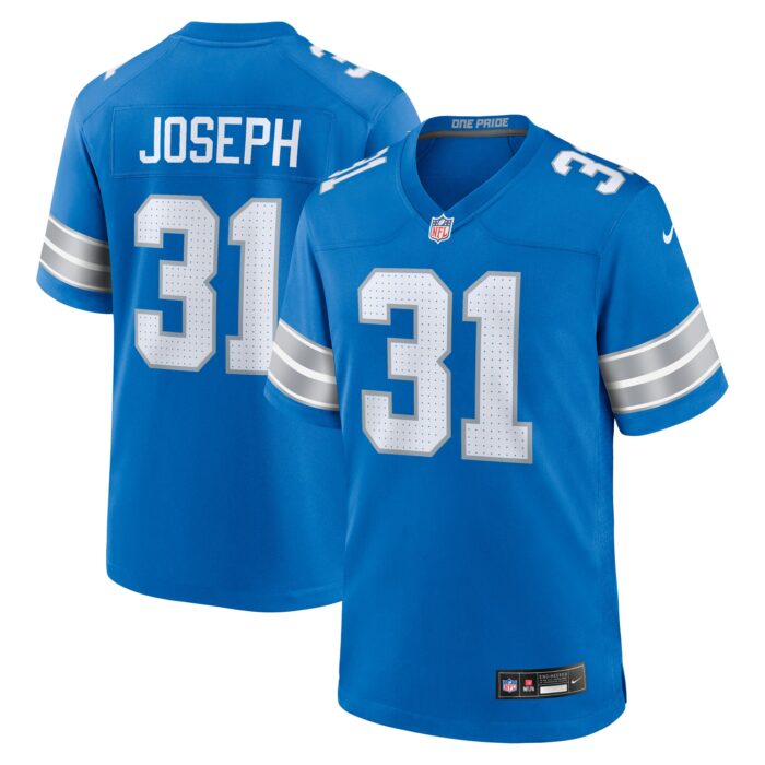 Men’s Detroit Lions Kerby Joseph Nike Blue Team Game Jersey