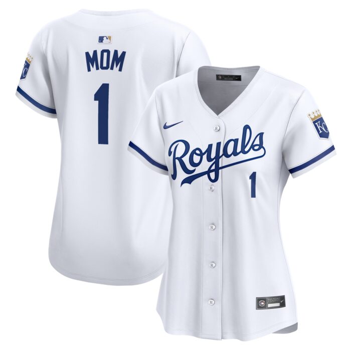 Women’s Kansas City Royals Nike White #1 Mom Home Limited Jersey