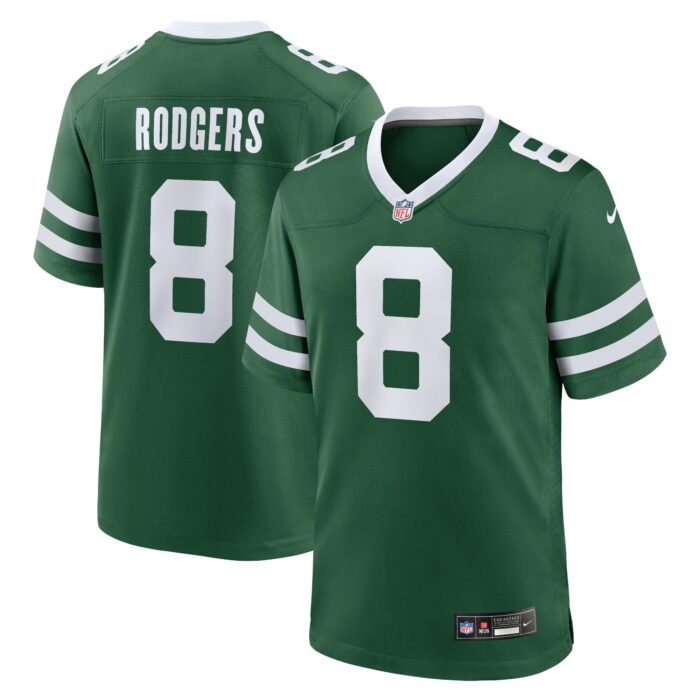 Men’s New York Jets Aaron Rodgers Nike Legacy Green Game Jersey