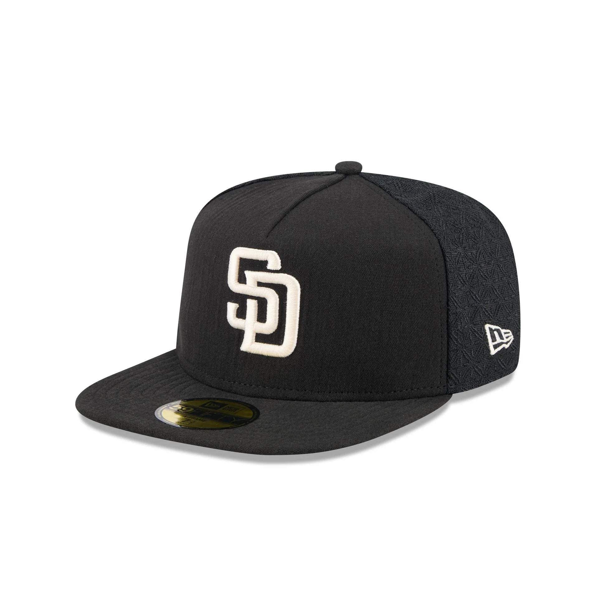 San Diego Padres Black Mesh 59FIFTY A-Frame Fitted Hat