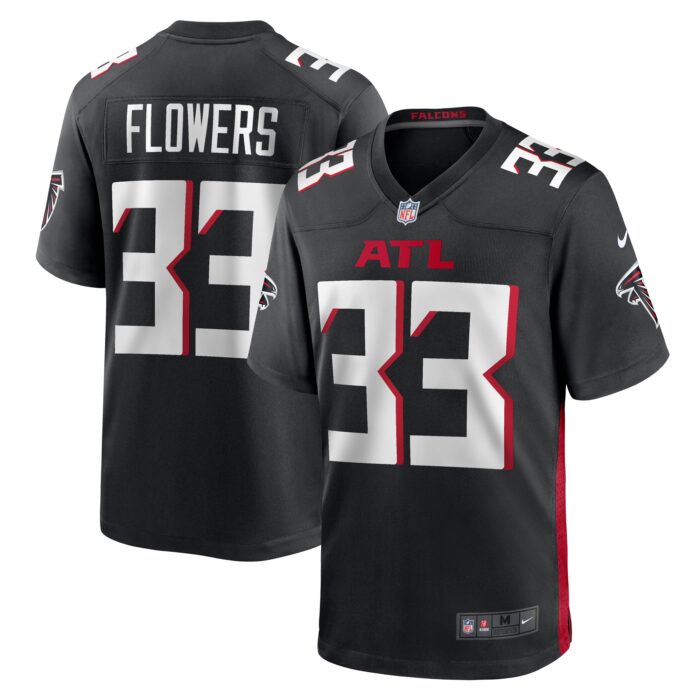 Men’s Atlanta Falcons Tre Flowers Nike Black Team Game Jersey