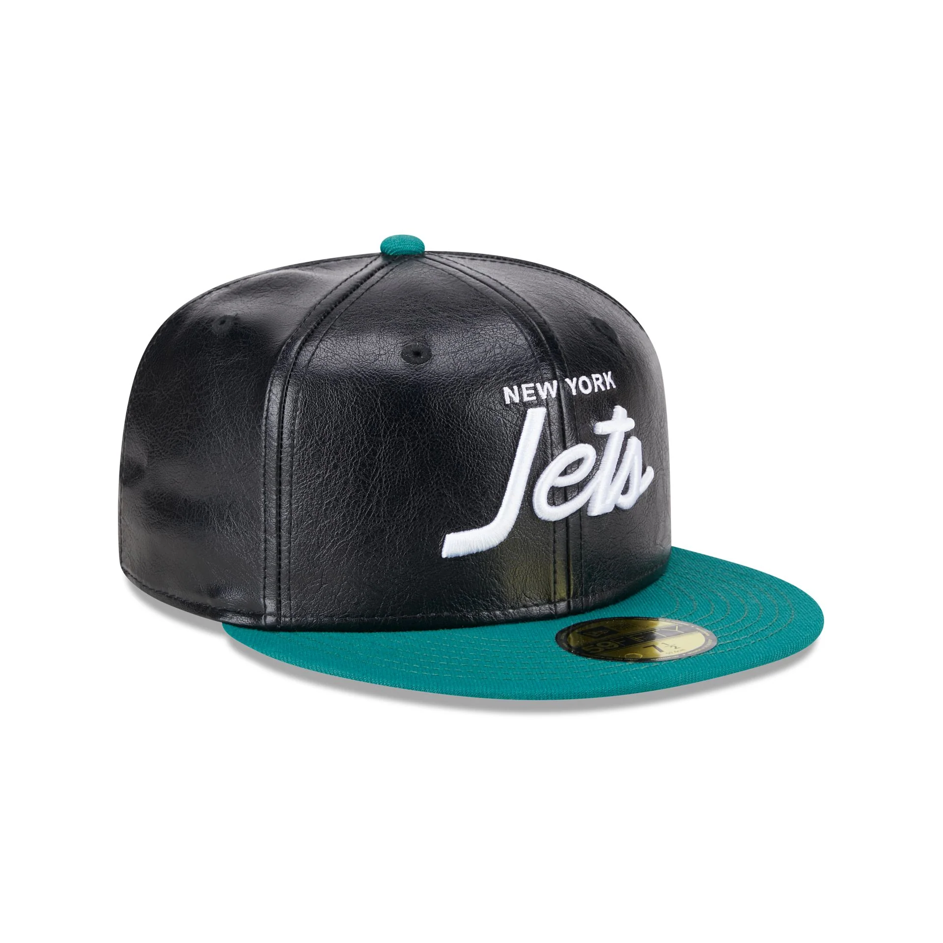 New York Jets Faux Leather Crown 59FIFTY Fitted Hat
