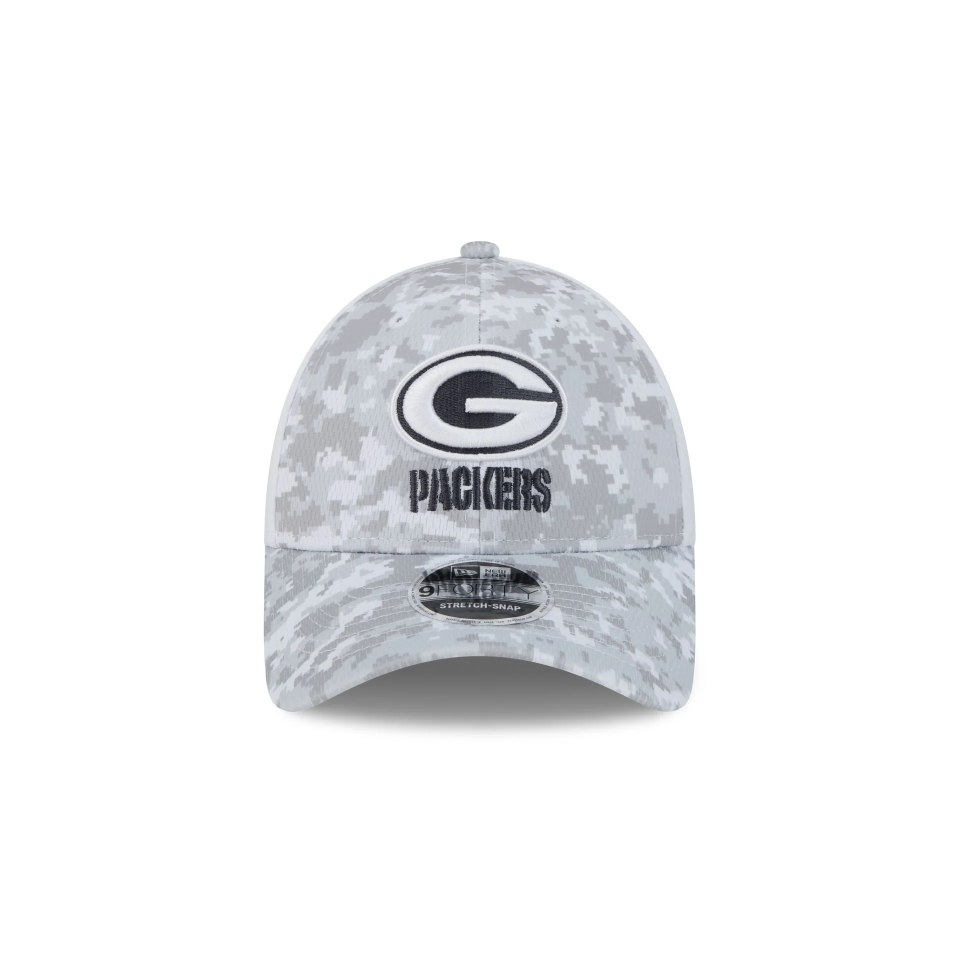 Green Bay Packers 2024 Salute to Service 9FORTY Stretch-Snap Hat