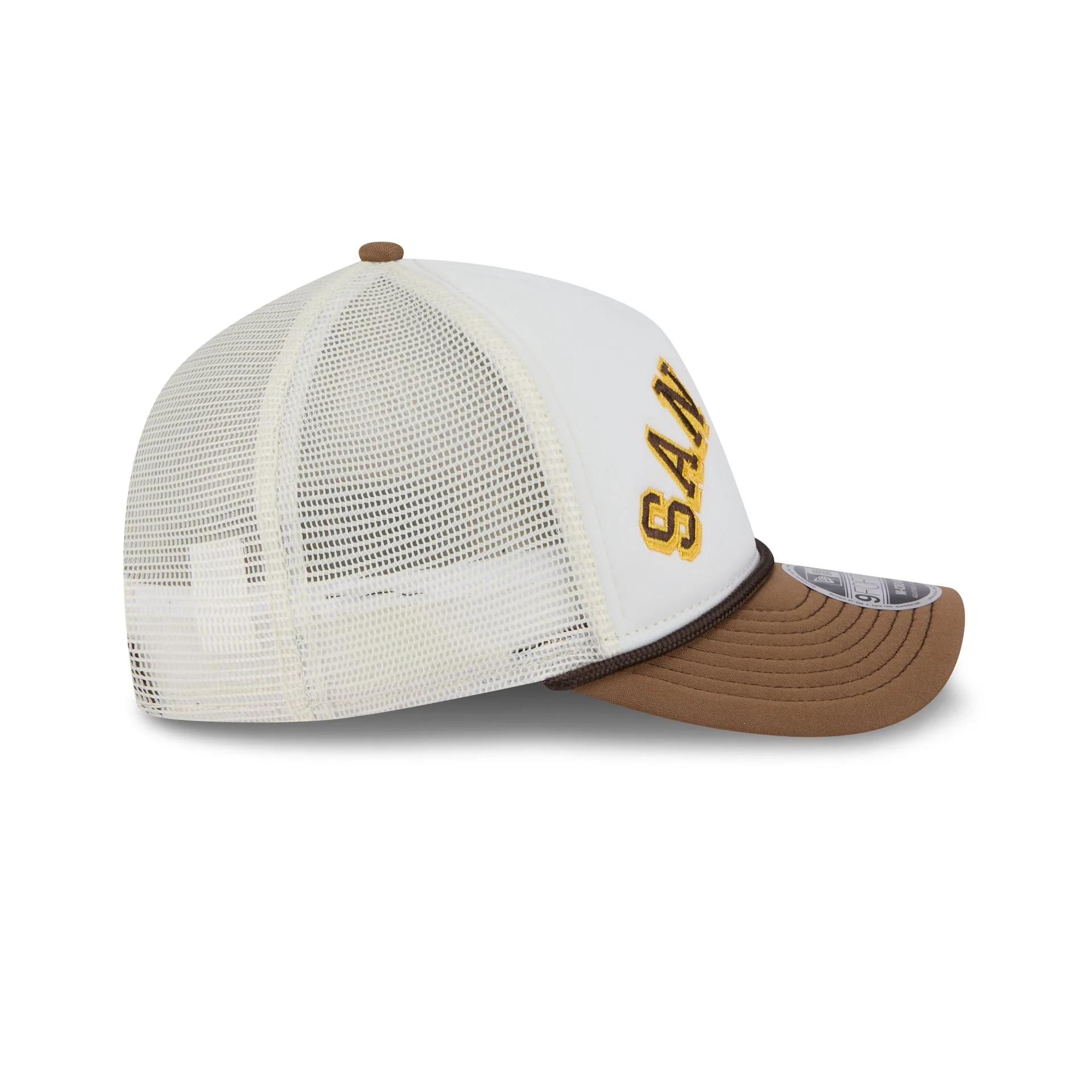 San Diego Padres Chrome Arch 9FORTY M-Crown A-Frame Trucker Hat