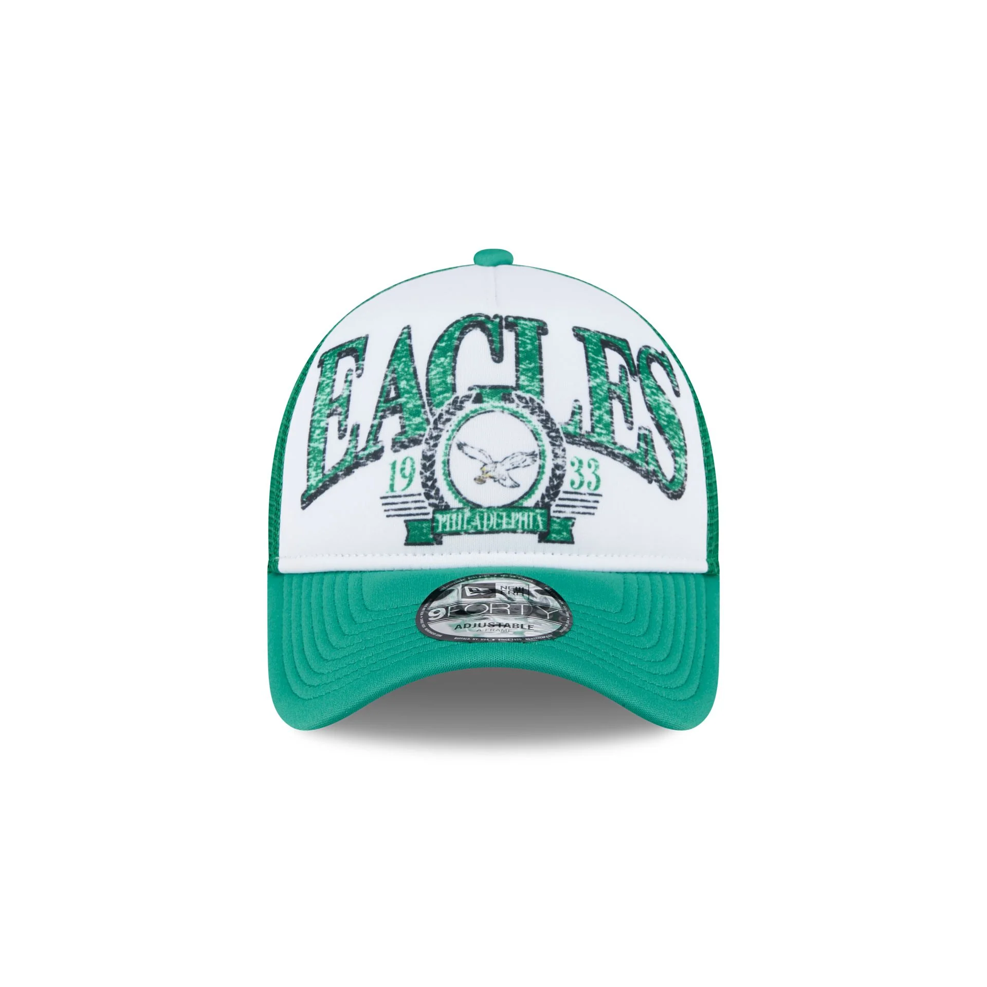 Philadelphia Eagles Distressed 9FORTY A-Frame Trucker Hat