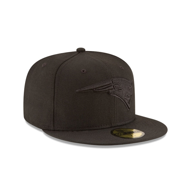 New England Patriots Black On Black 59FIFTY Fitted Hat