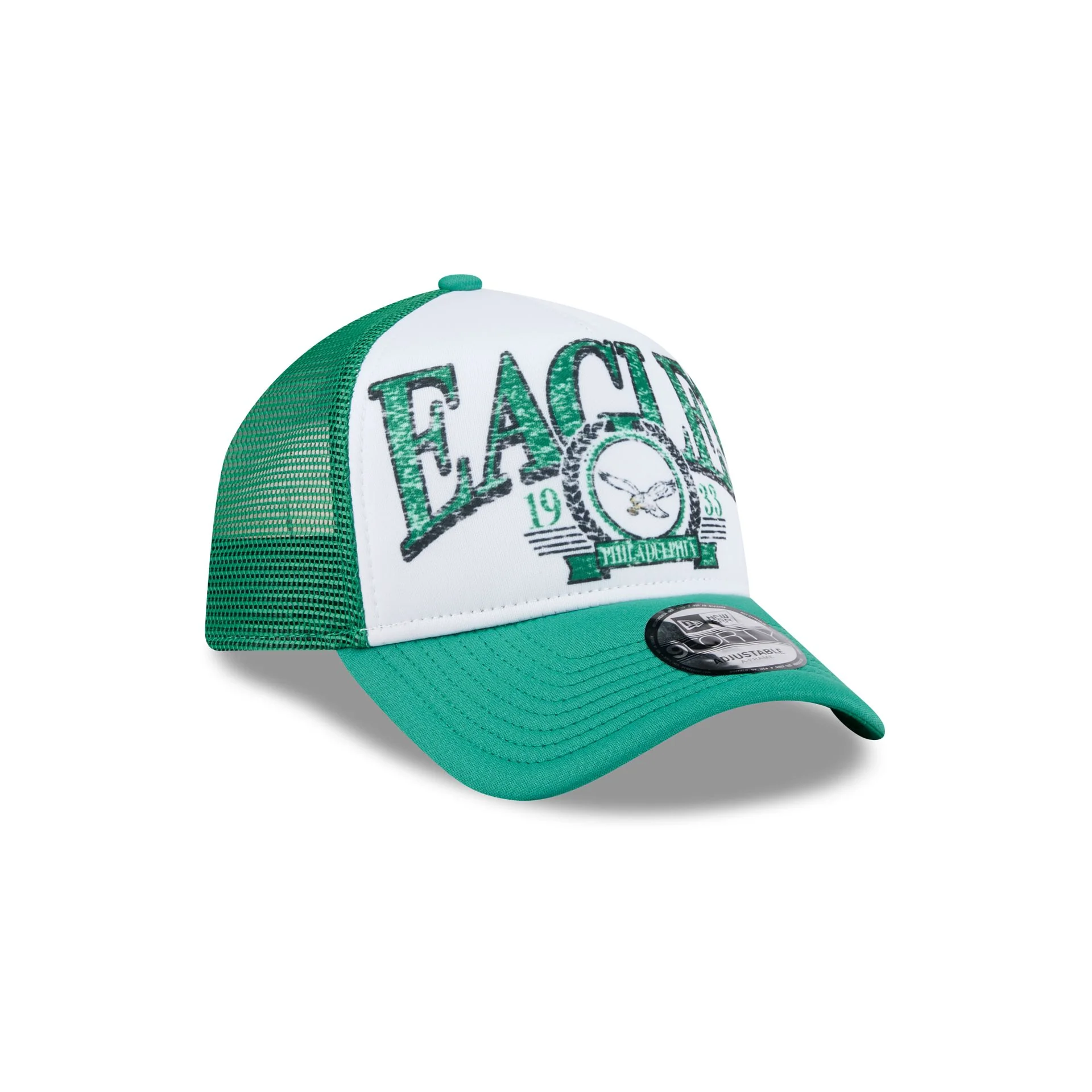 Philadelphia Eagles Distressed 9FORTY A-Frame Trucker Hat
