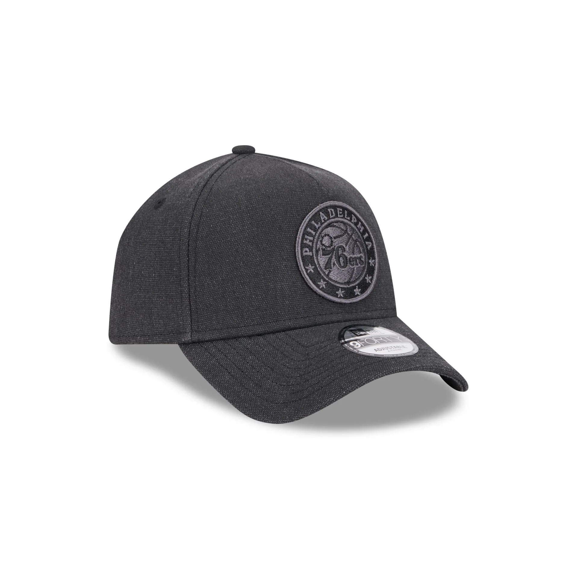 Philadelphia 76ers Logo Essentials Black 9FORTY A-Frame Snapback Hat