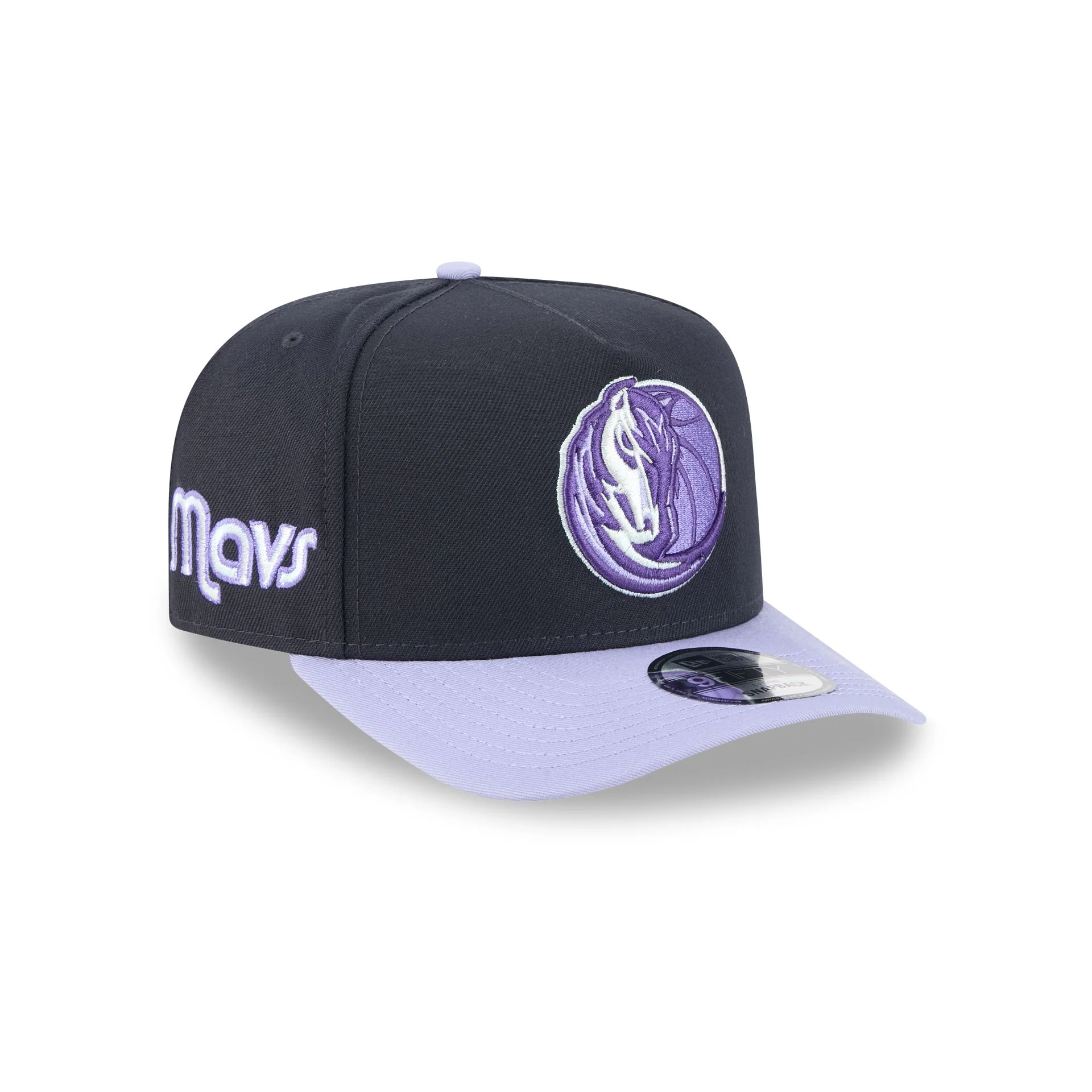 Dallas Mavericks Navy Lavender 9FIFTY A-Frame Snapback Hat