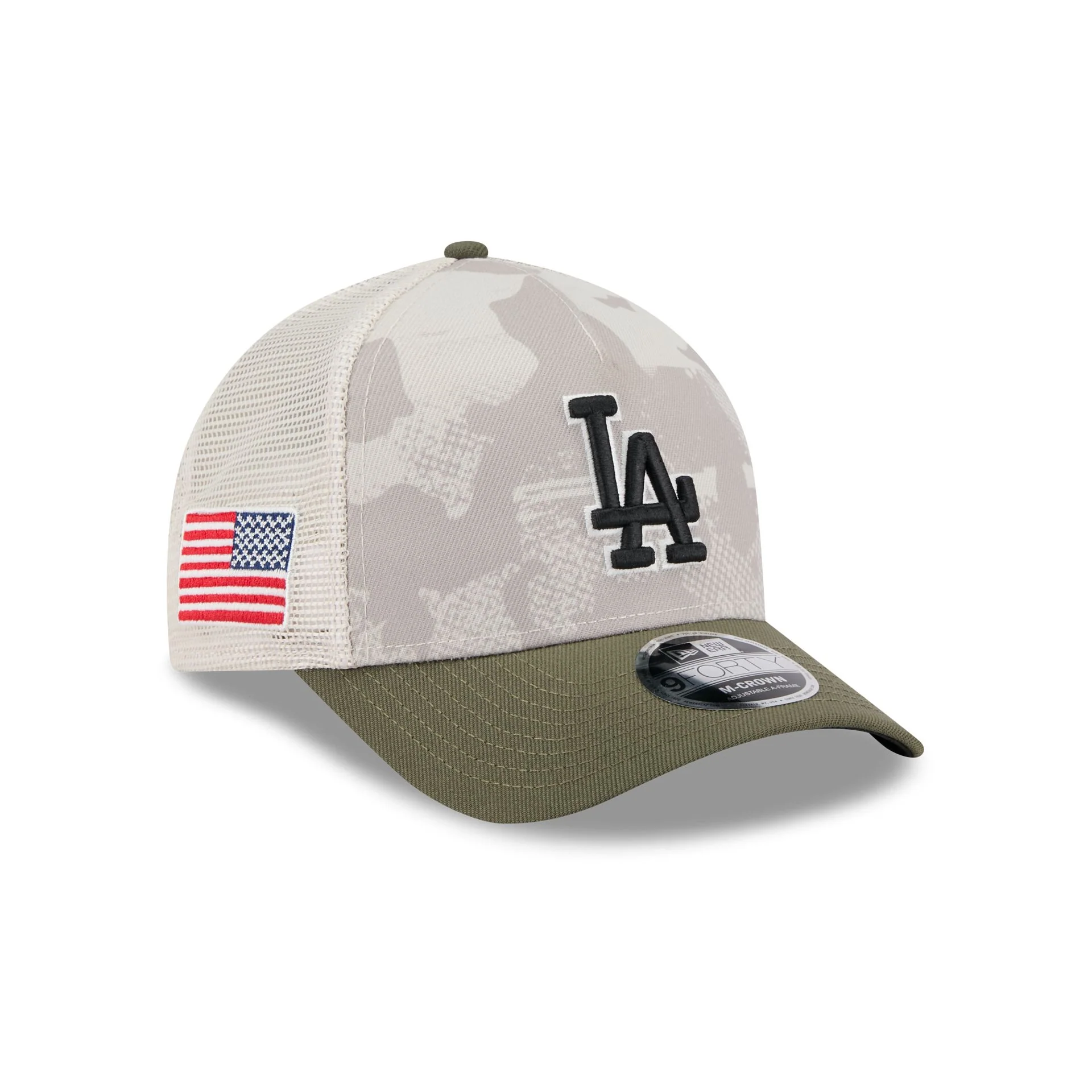 Los Angeles Dodgers Armed Forces Day 2025 9FORTY M-Crown A-Frame Trucker Hat