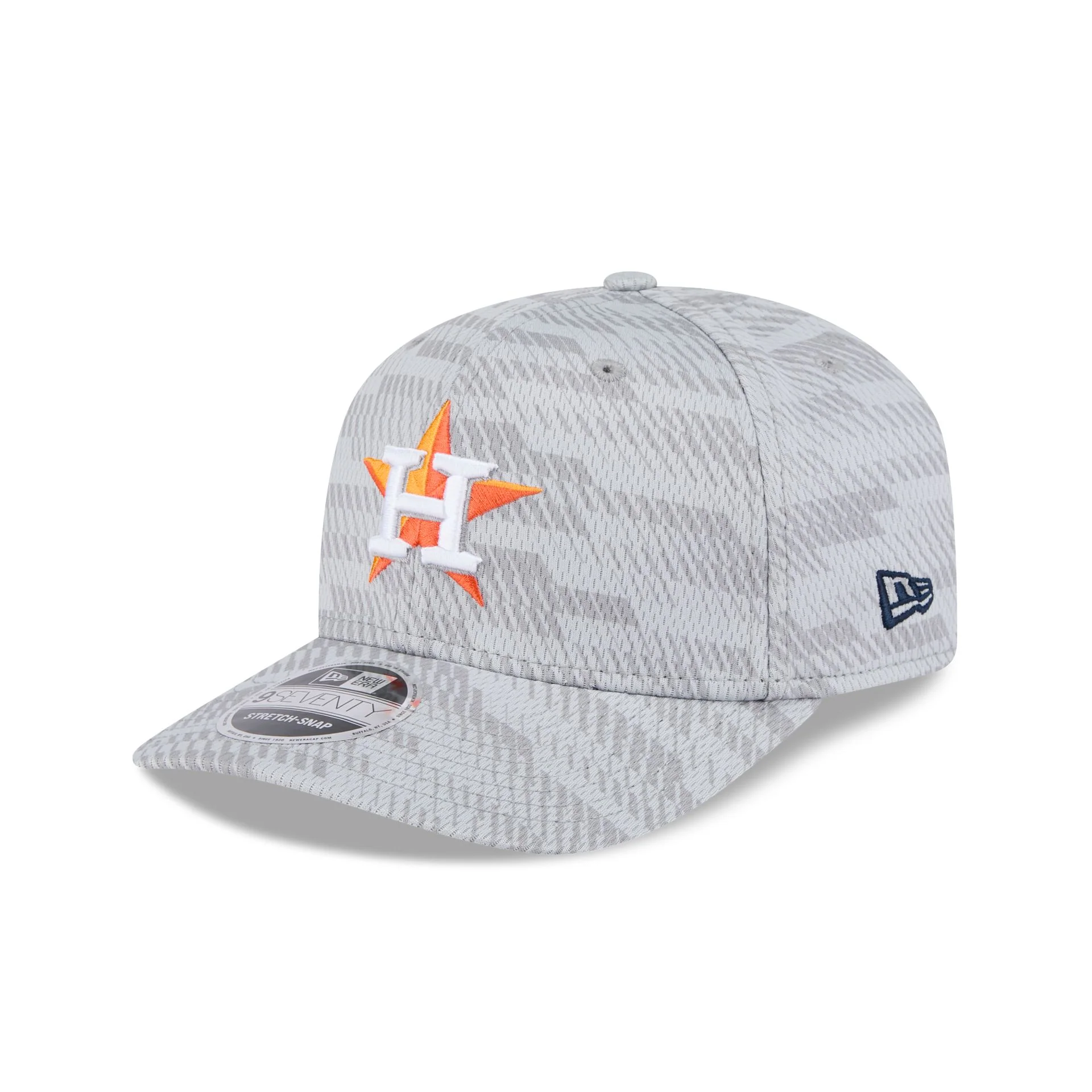 Houston Astros 2025 Clubhouse Gray 9SEVENTY Stretch-Snap Hat