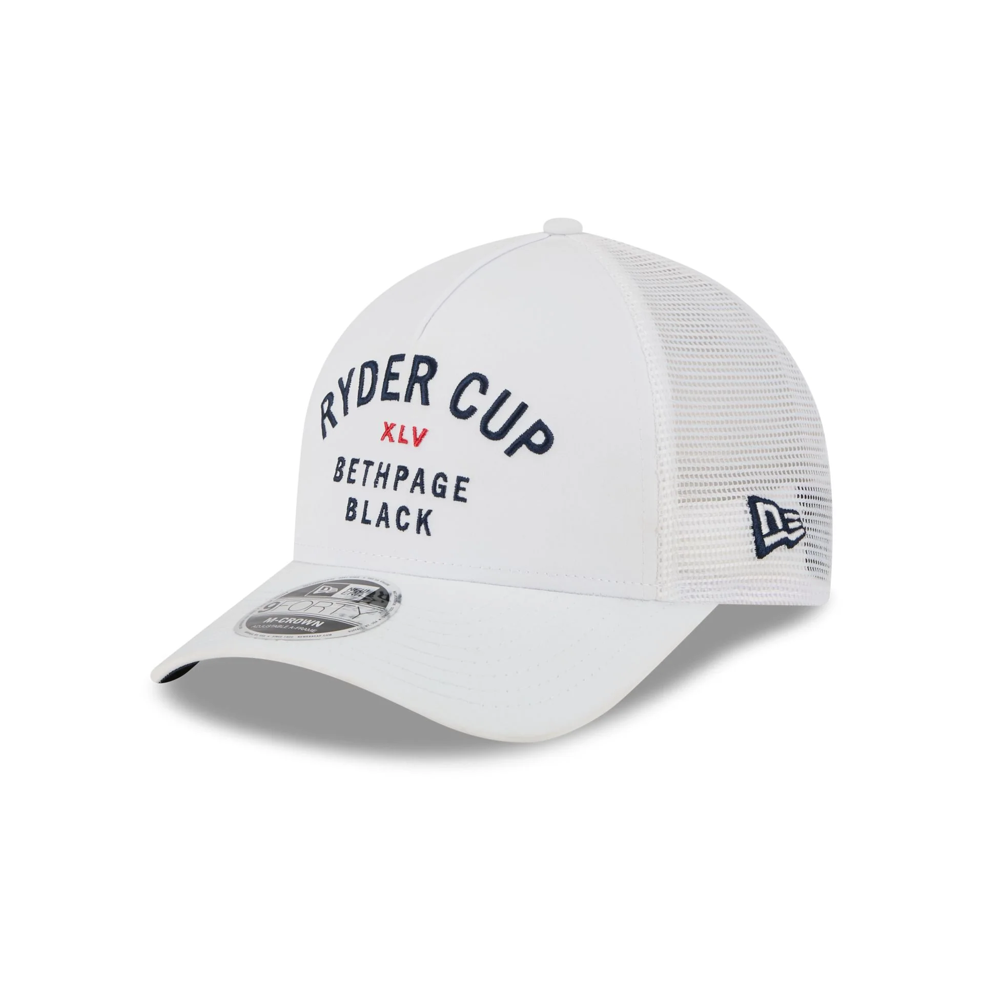 2025 Ryder Cup Minimalist White 9FORTY M-Crown A-Frame Trucker Hat