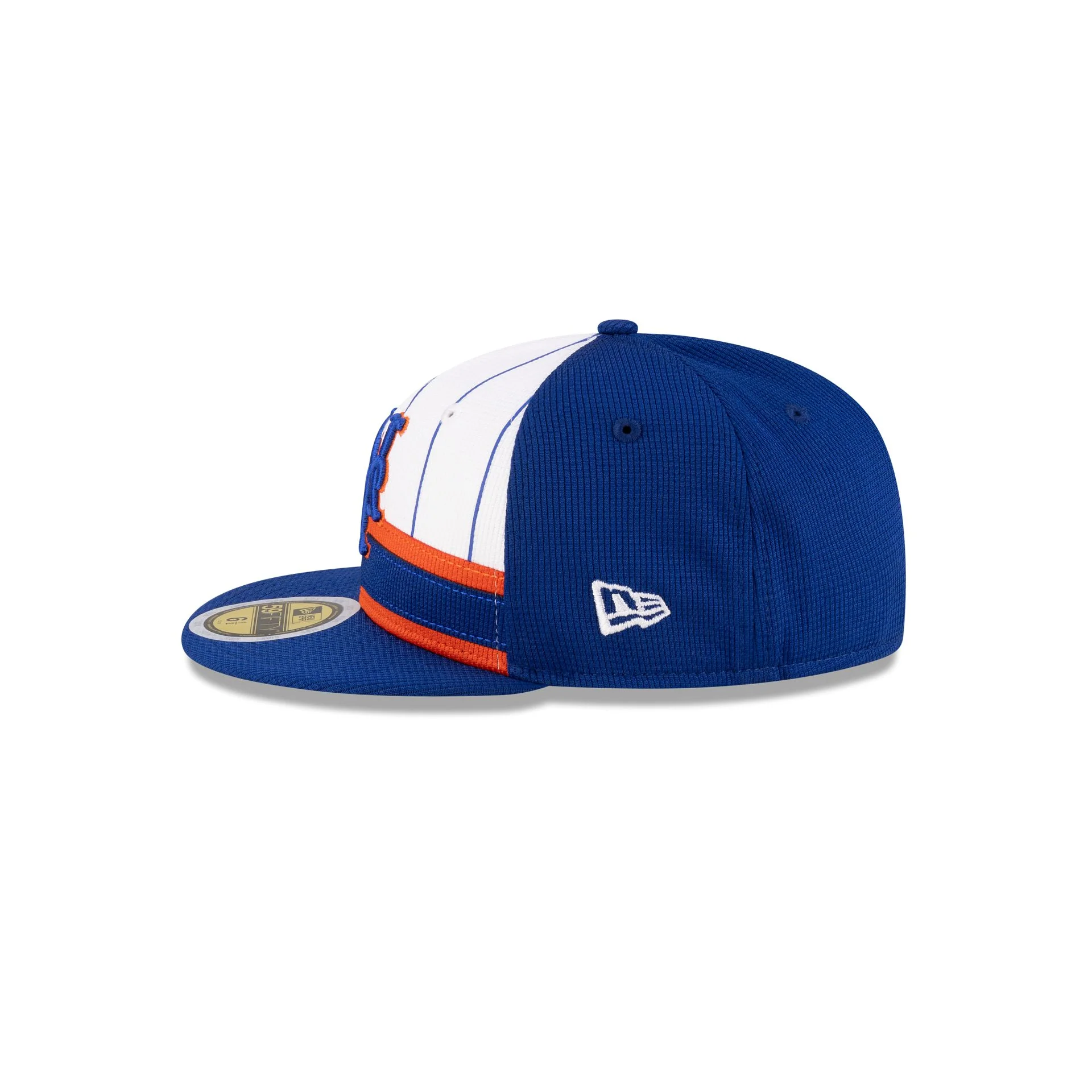 New York Mets 2025 Batting Practice Pinstripe Kids 59FIFTY Fitted Hat