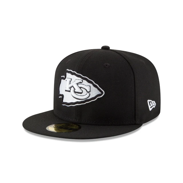 Kansas City Chiefs Black & White 59FIFTY Fitted Hat