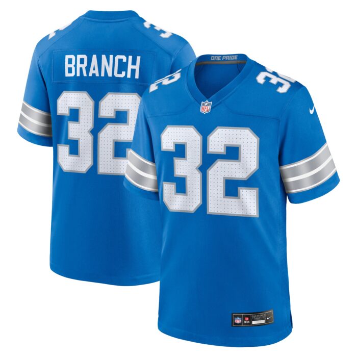 Men’s Detroit Lions Brian Branch Nike Blue Game Jersey