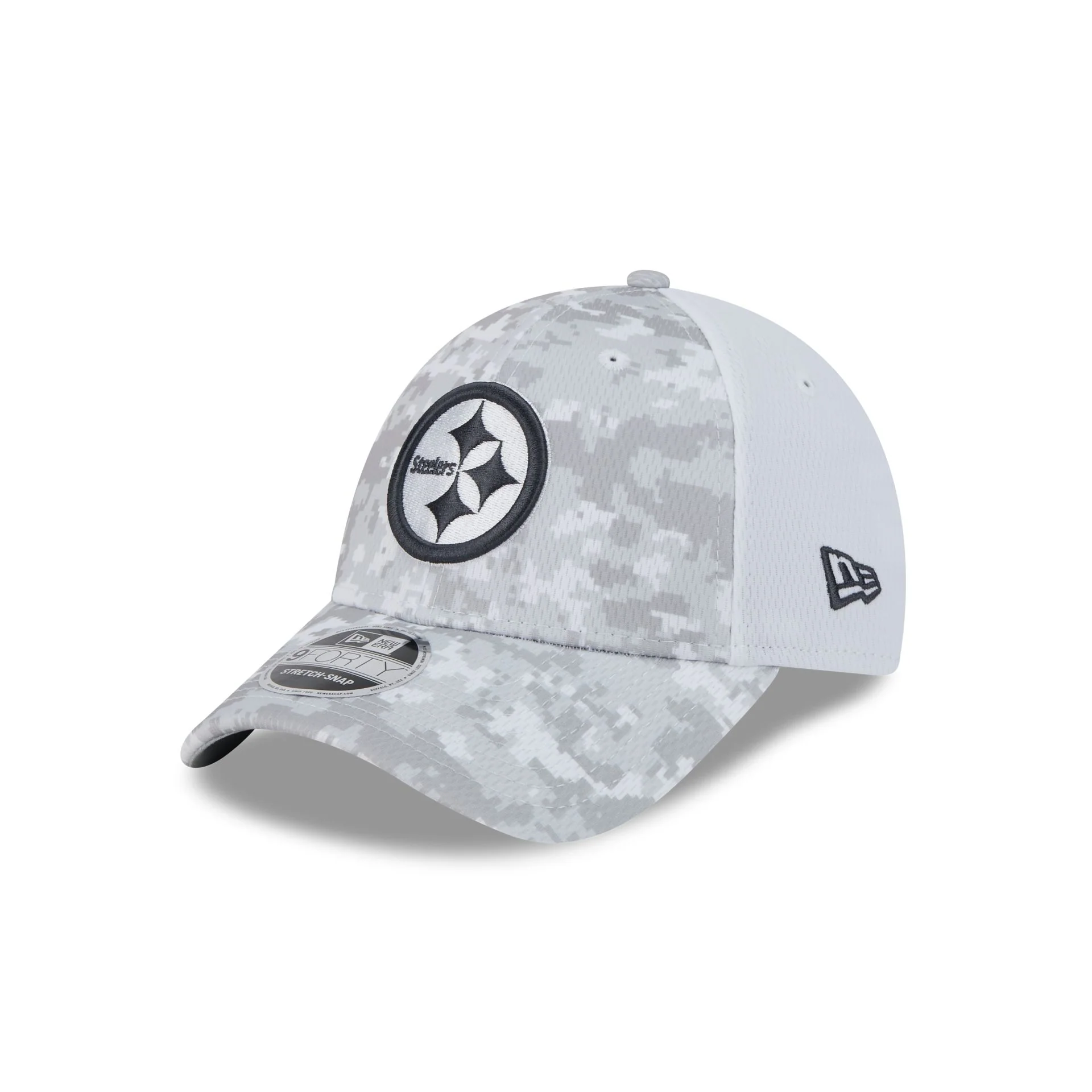 Pittsburgh Steelers 2024 Salute to Service 9FORTY Stretch-Snap Hat