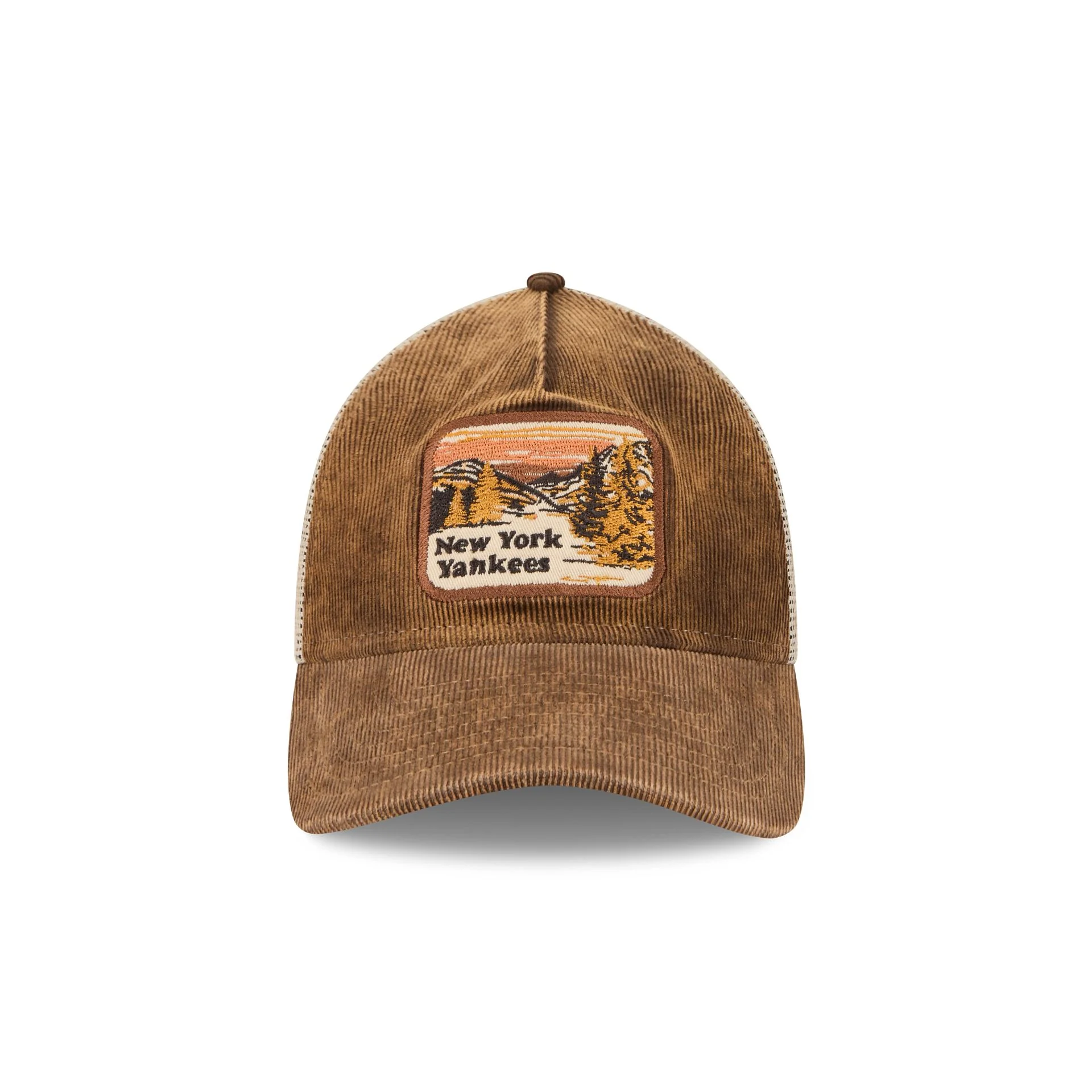 New York Yankees Vintage Landscape Brown 9TWENTY A-Frame Trucker Hat