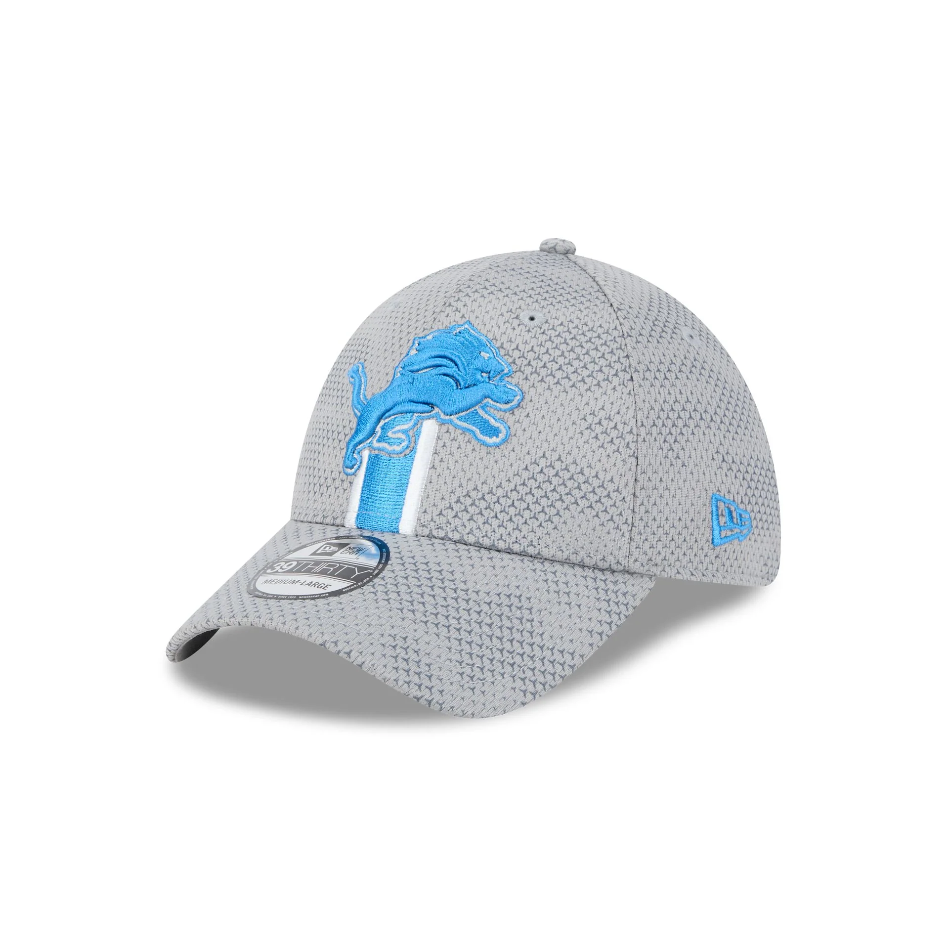 Detroit Lions 2024 Sideline Gray 39THIRTY Stretch Fit Hat