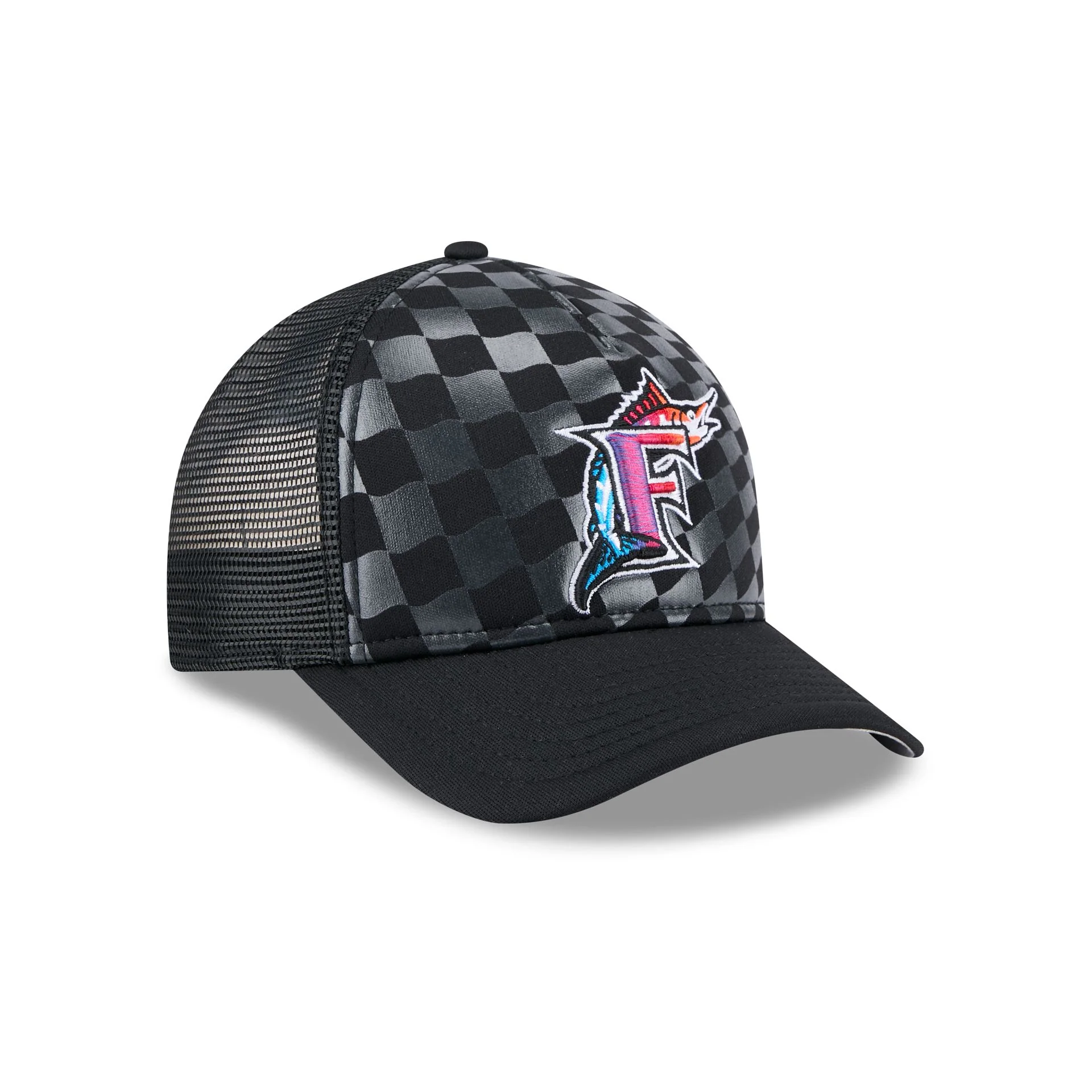 Miami Marlins Gradient Raceway 9FORTY M-Crown A-Frame Trucker Hat