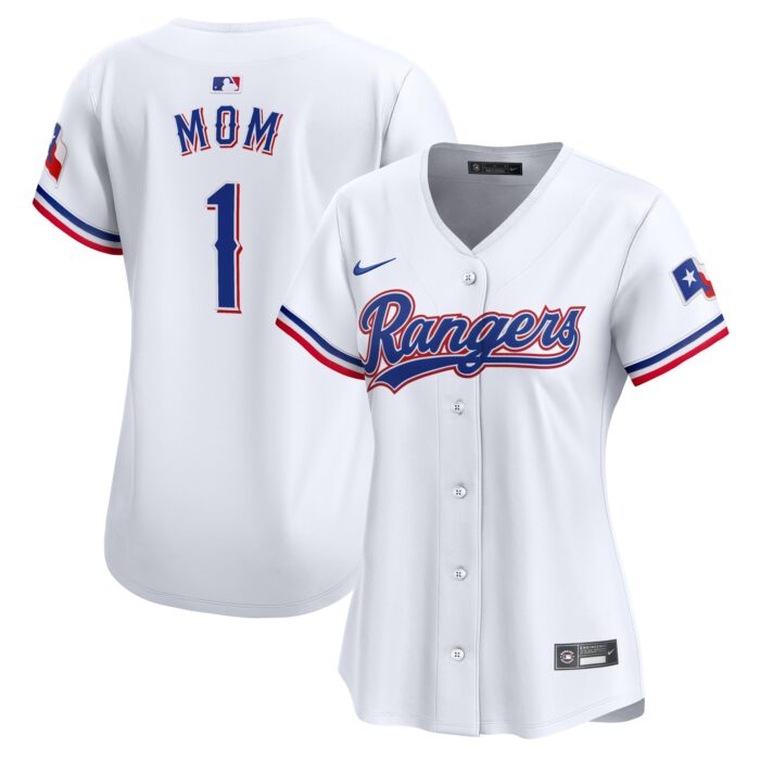 Women’s Texas Rangers Nike White #1 Mom Home Limited Jersey