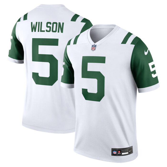 Men’s New York Jets Garrett Wilson Nike White Classic Alternate Legend Jersey