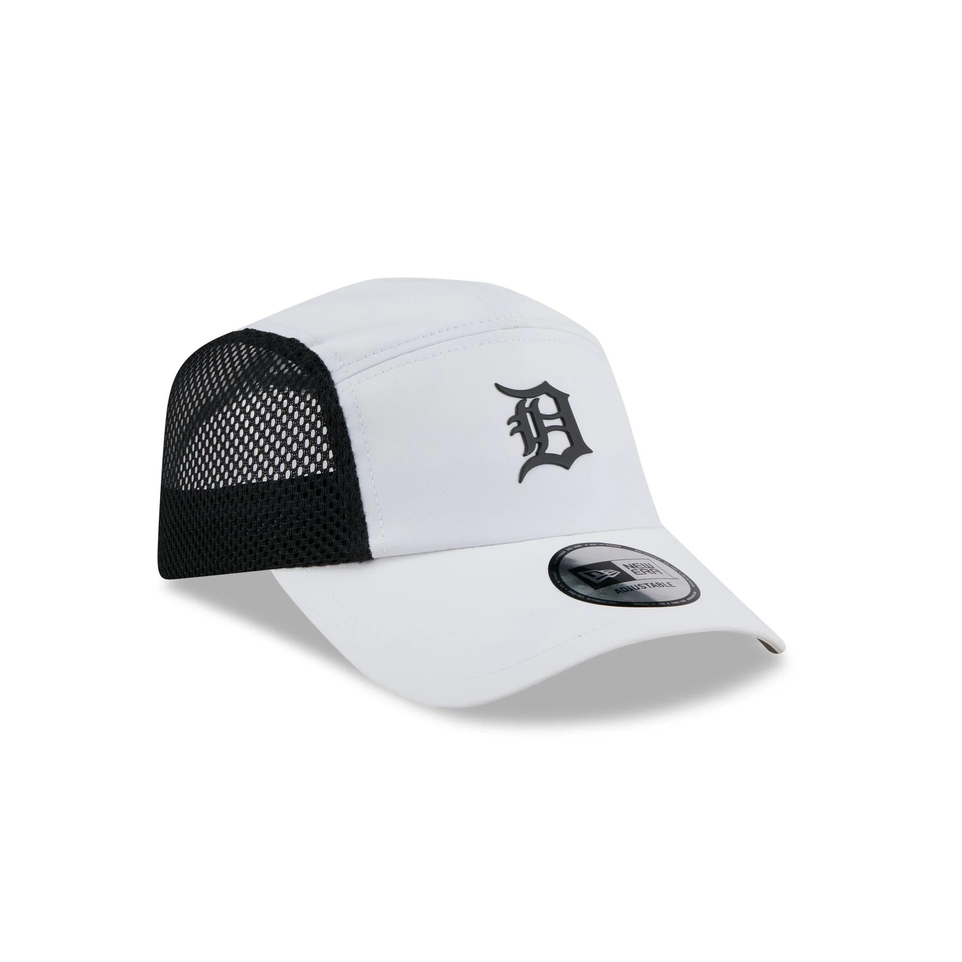 Detroit Tigers White Poly Runner Adjustable Hat