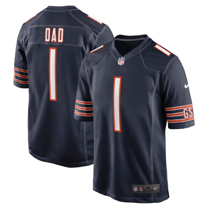 Men’s Chicago Bears Number 1 Dad Nike Navy Game Jersey