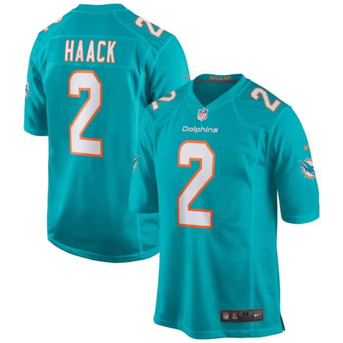 Men’s Miami Dolphins Matt Haack Nike Aqua Game Jersey