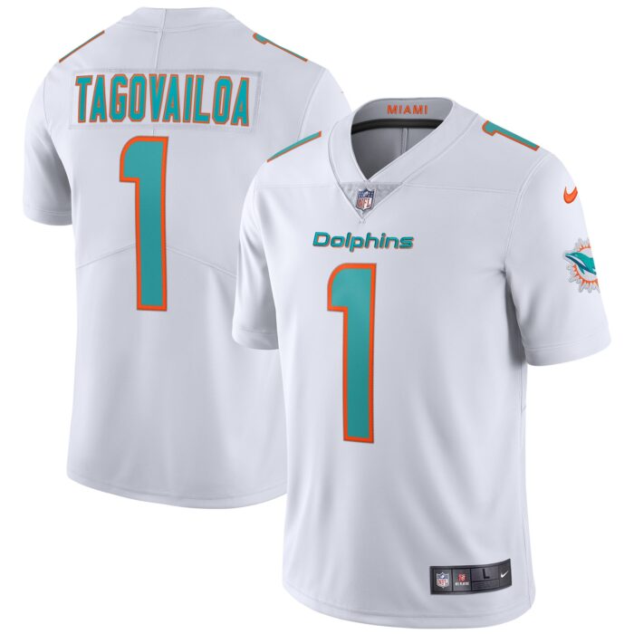 Men’s Miami Dolphins Tua Tagovailoa Nike White Vapor Limited Jersey