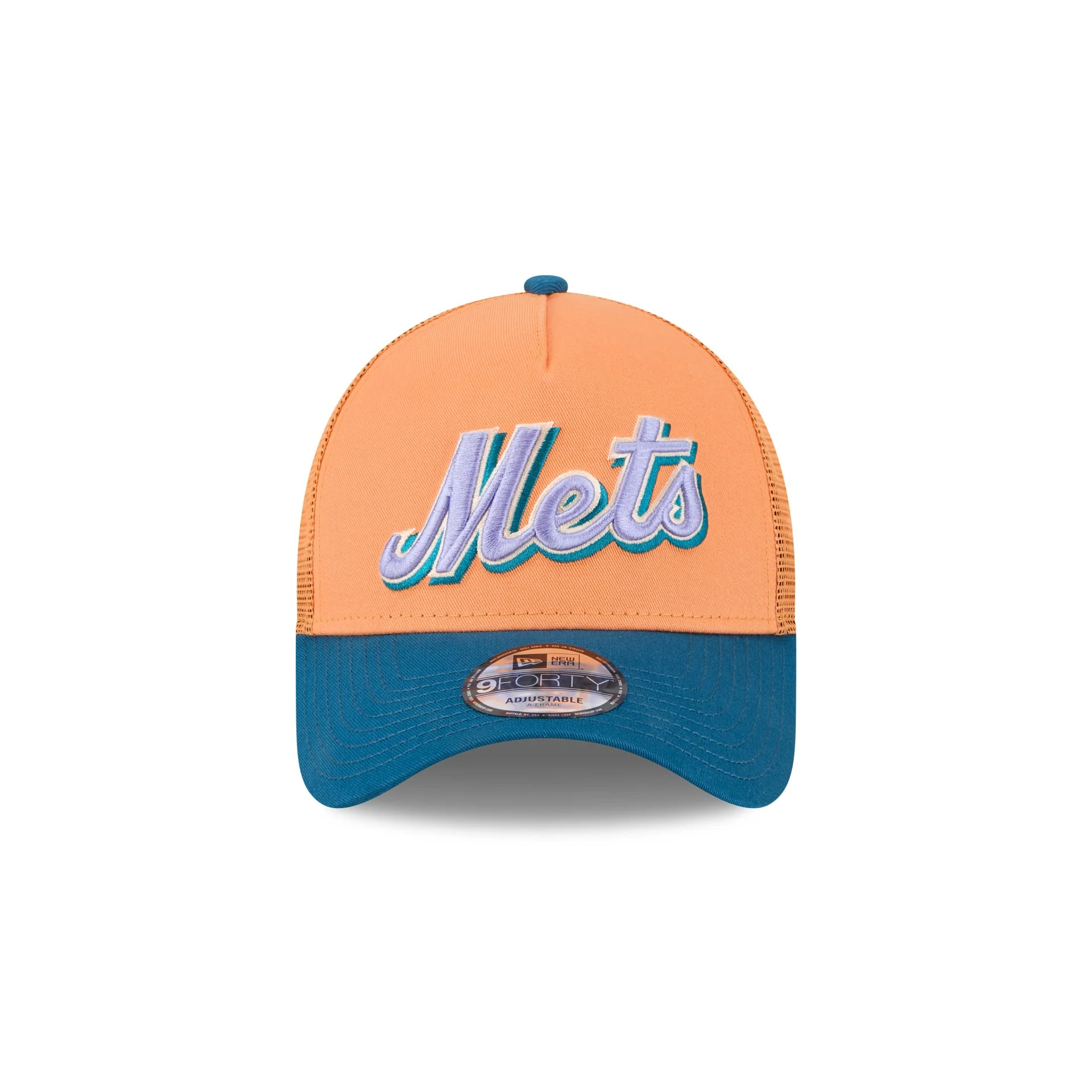 New York Mets Orange Glaze 9FORTY A-Frame Trucker Hat